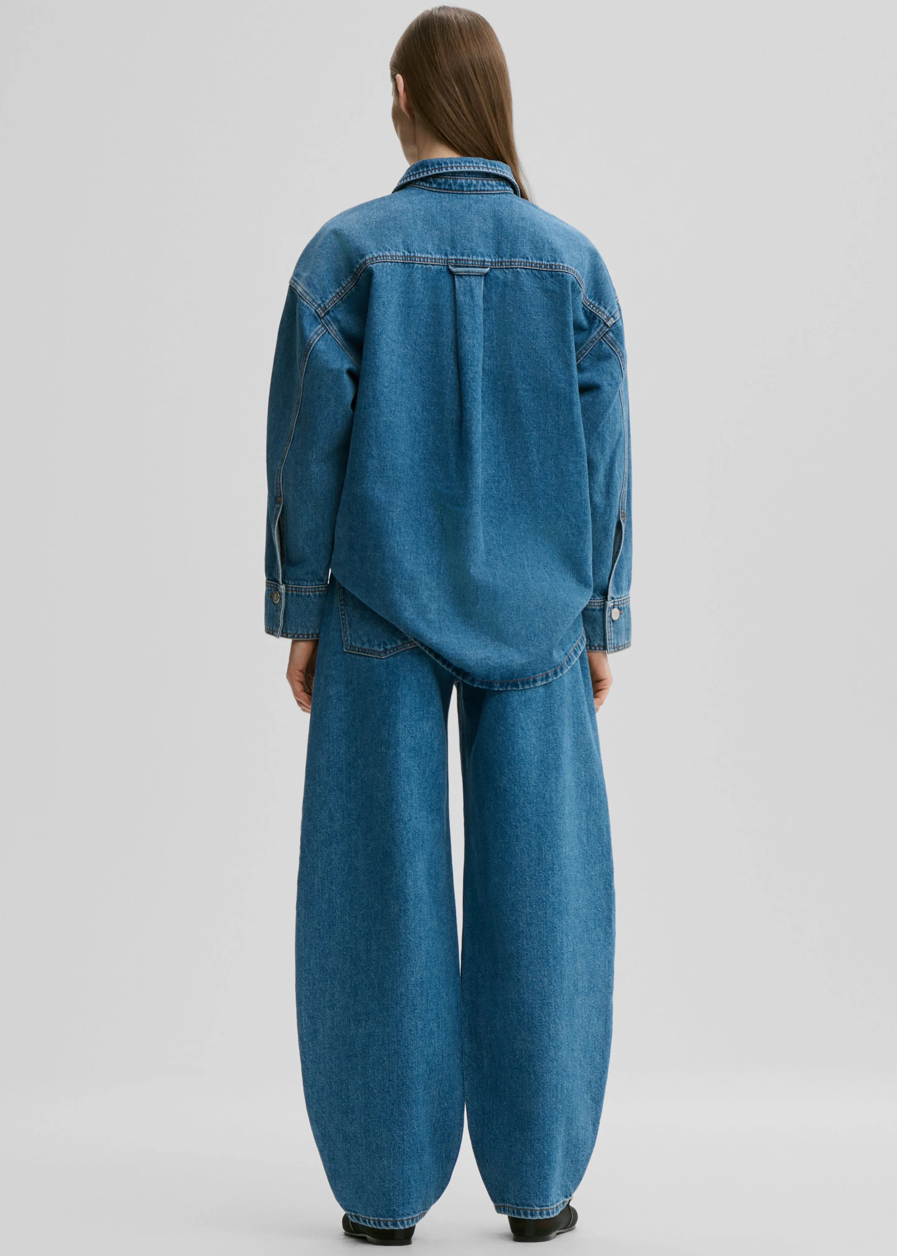 By Malene Birger Dea Denim Shirt - Mid Denim Blue sold by Frankie Shop product image thumbnail 4