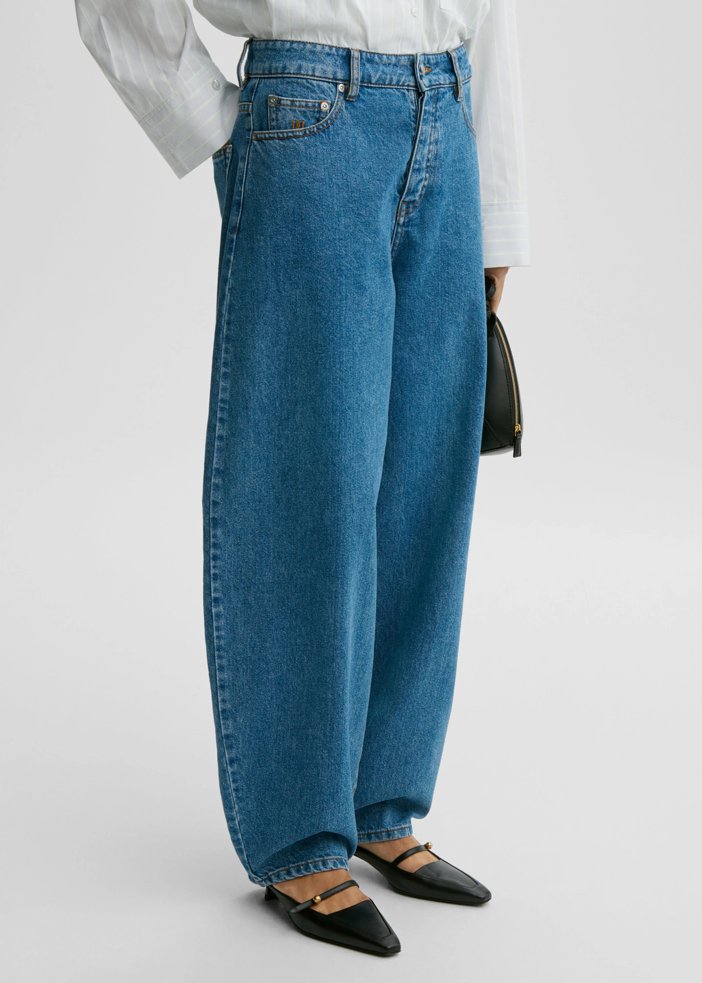 By Malene Birger Dallas Denim Pants - Mid Denim Blue sold by Frankie Shop product image thumbnail 4