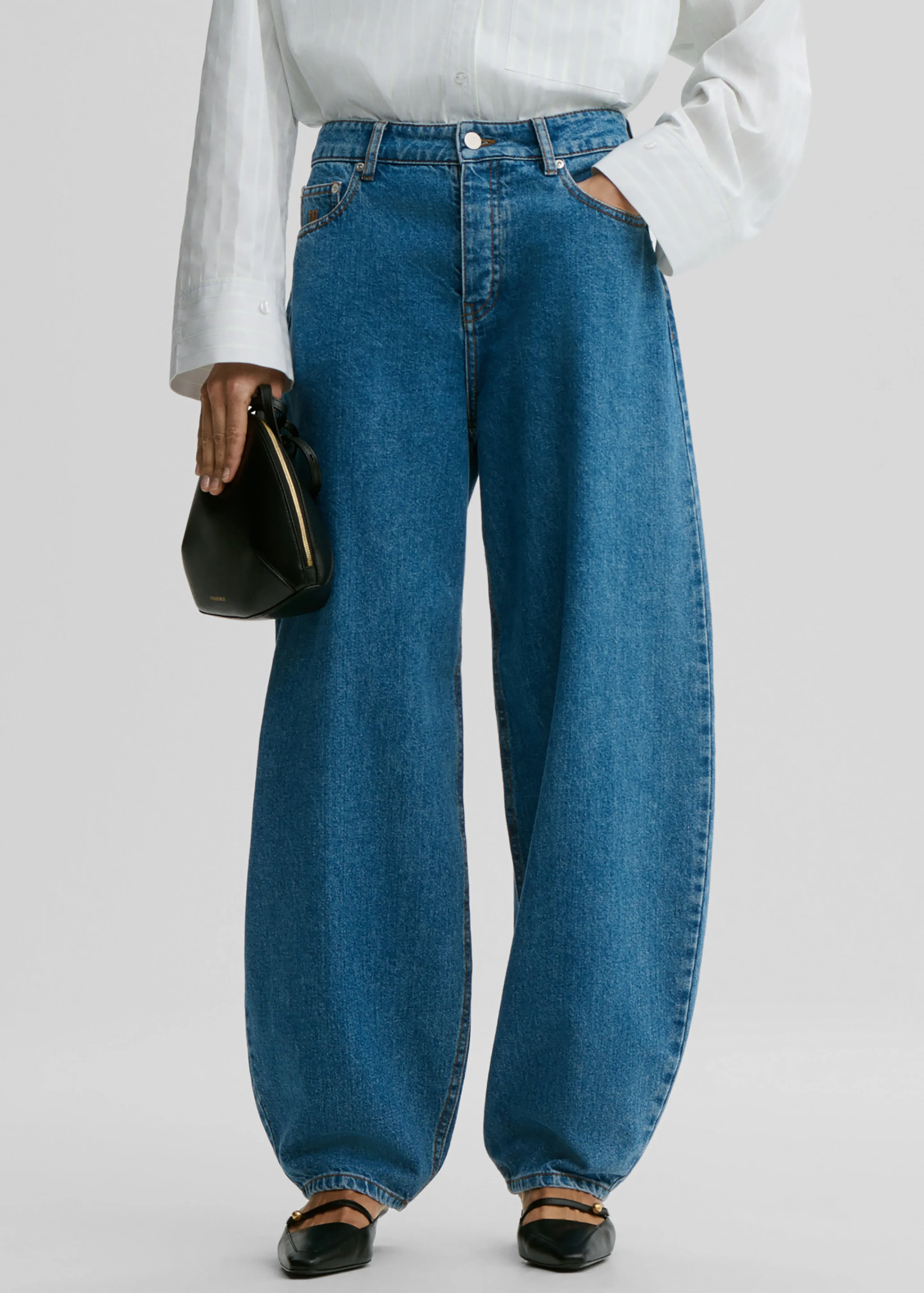 By Malene Birger Dallas Denim Pants - Mid Denim Blue sold by Frankie Shop product image thumbnail 2