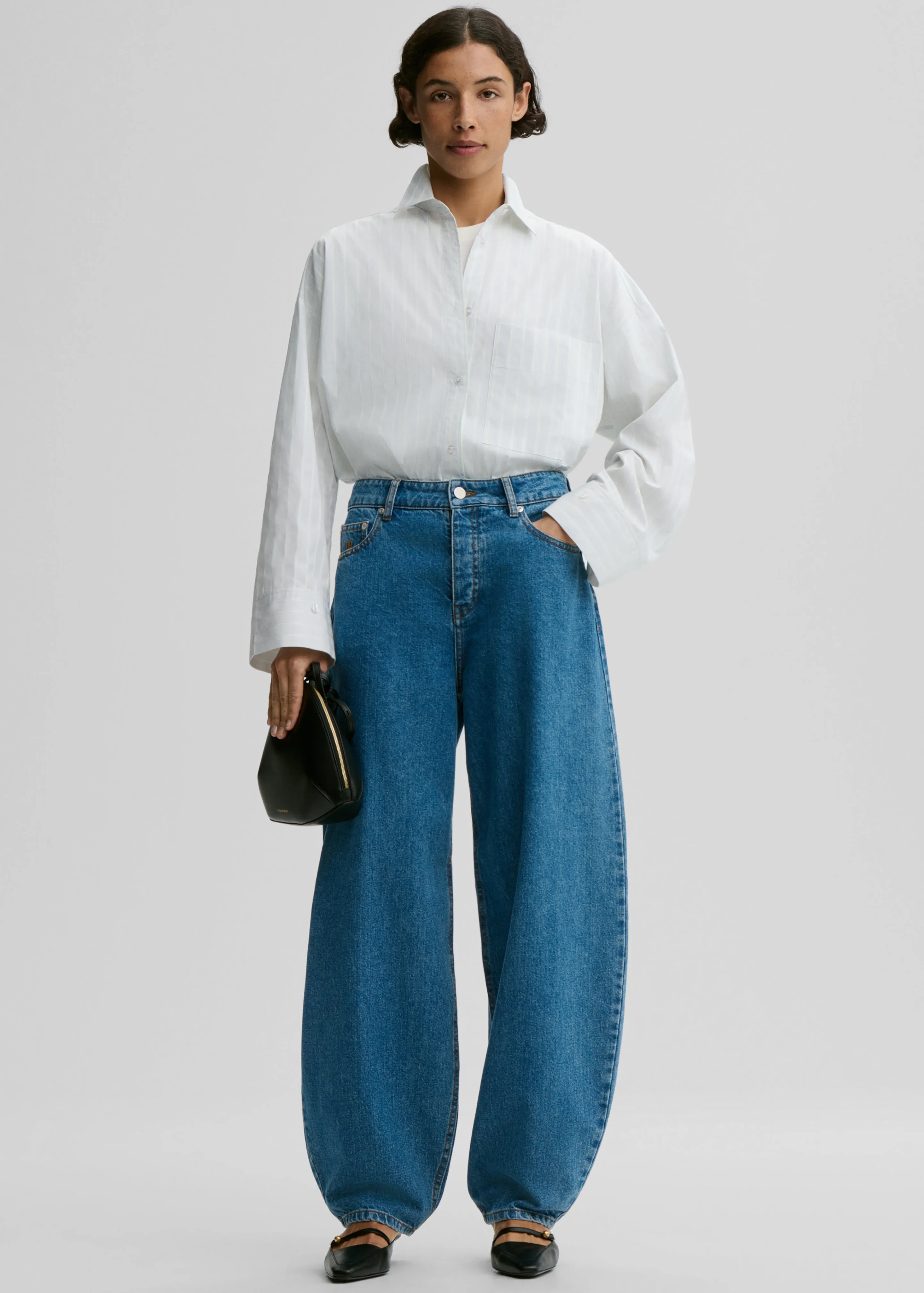 By Malene Birger Dallas Denim Pants - Mid Denim Blue sold by Frankie Shop