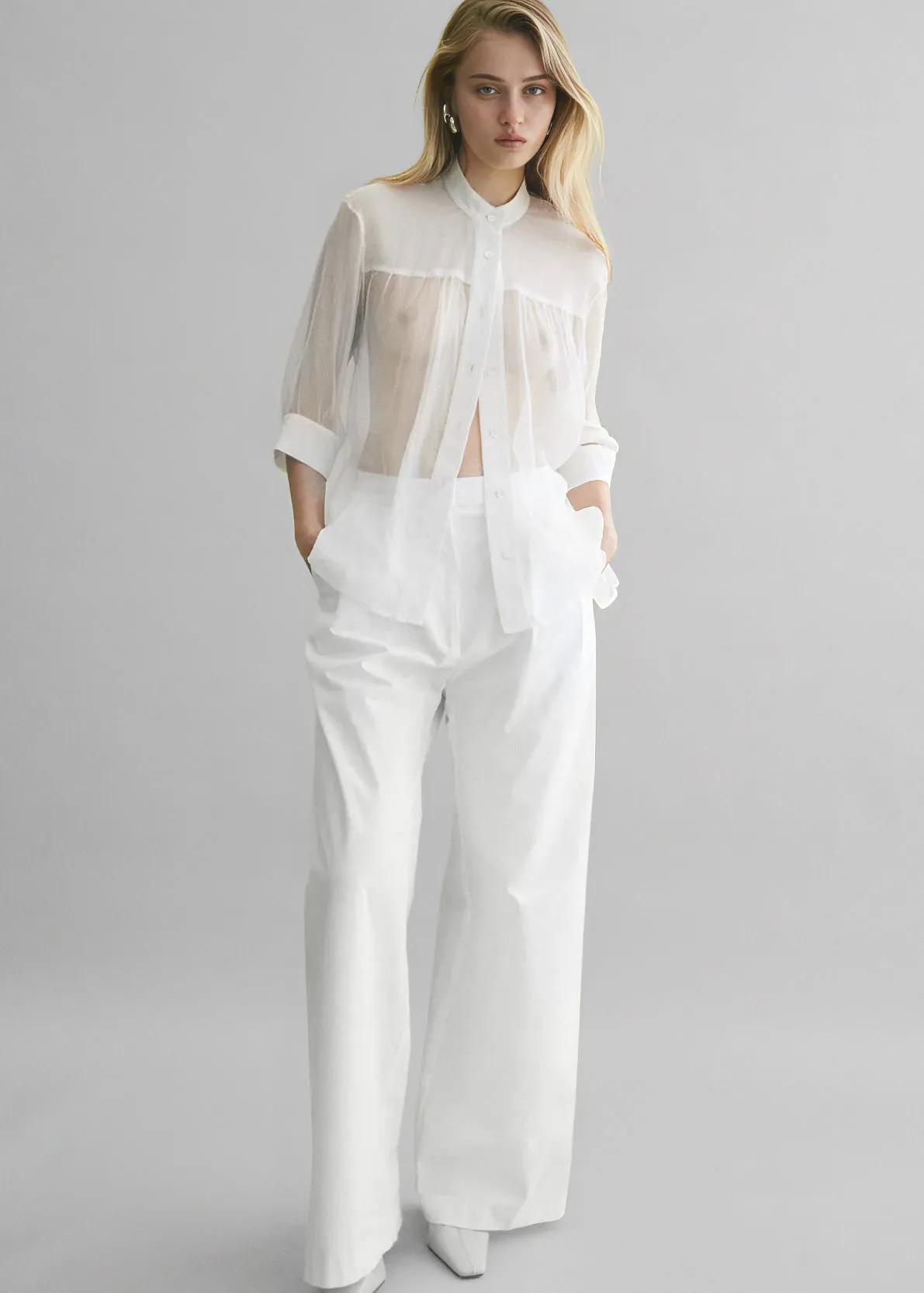 Matin Gathered Yoke Blouse - White sold by Frankie Shop product image thumbnail 2