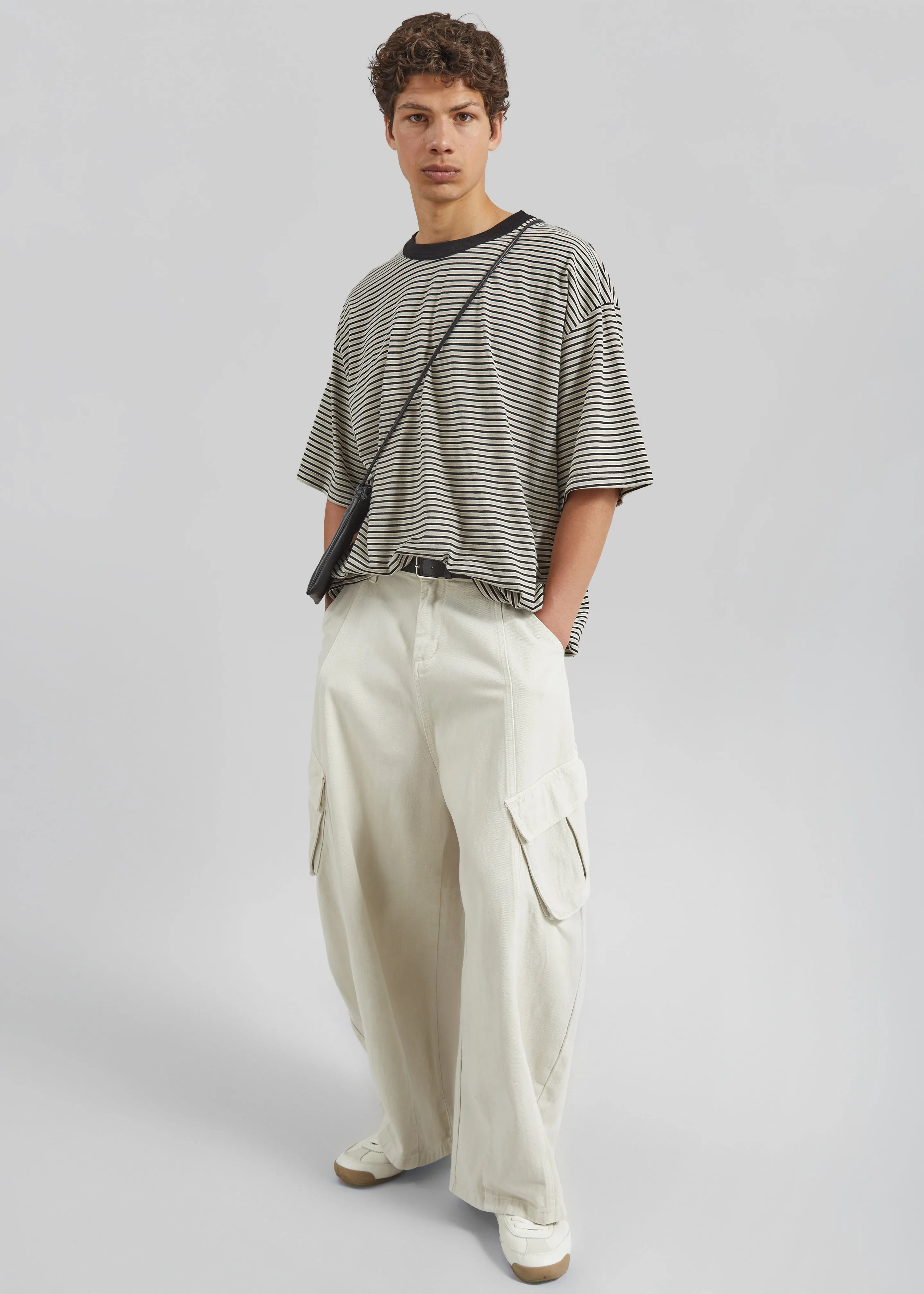 Wallace Oversized T-Shirt - Beige/Brown Stripe sold by Frankie Shop product image thumbnail 2