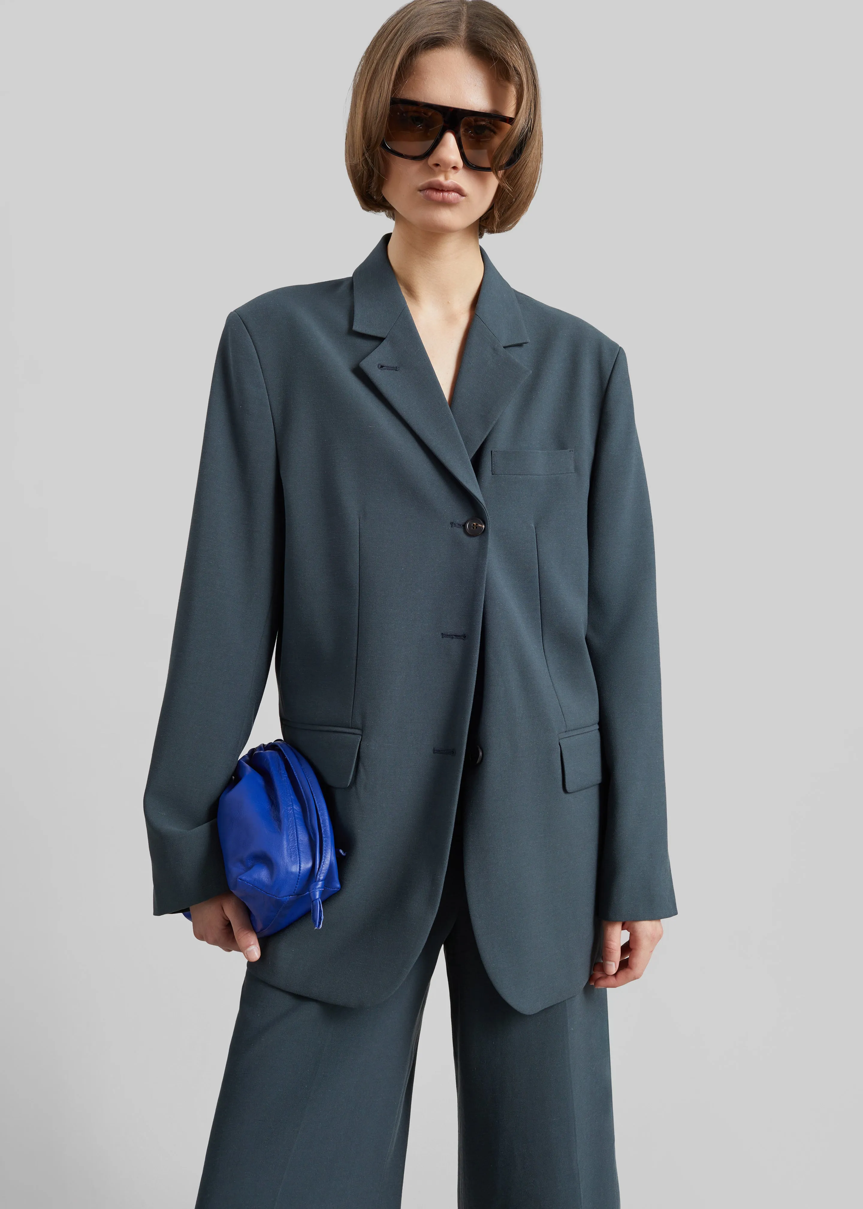 Lioni Oversized Padded Blazer - Deep Teal sold by Frankie Shop product image thumbnail 5