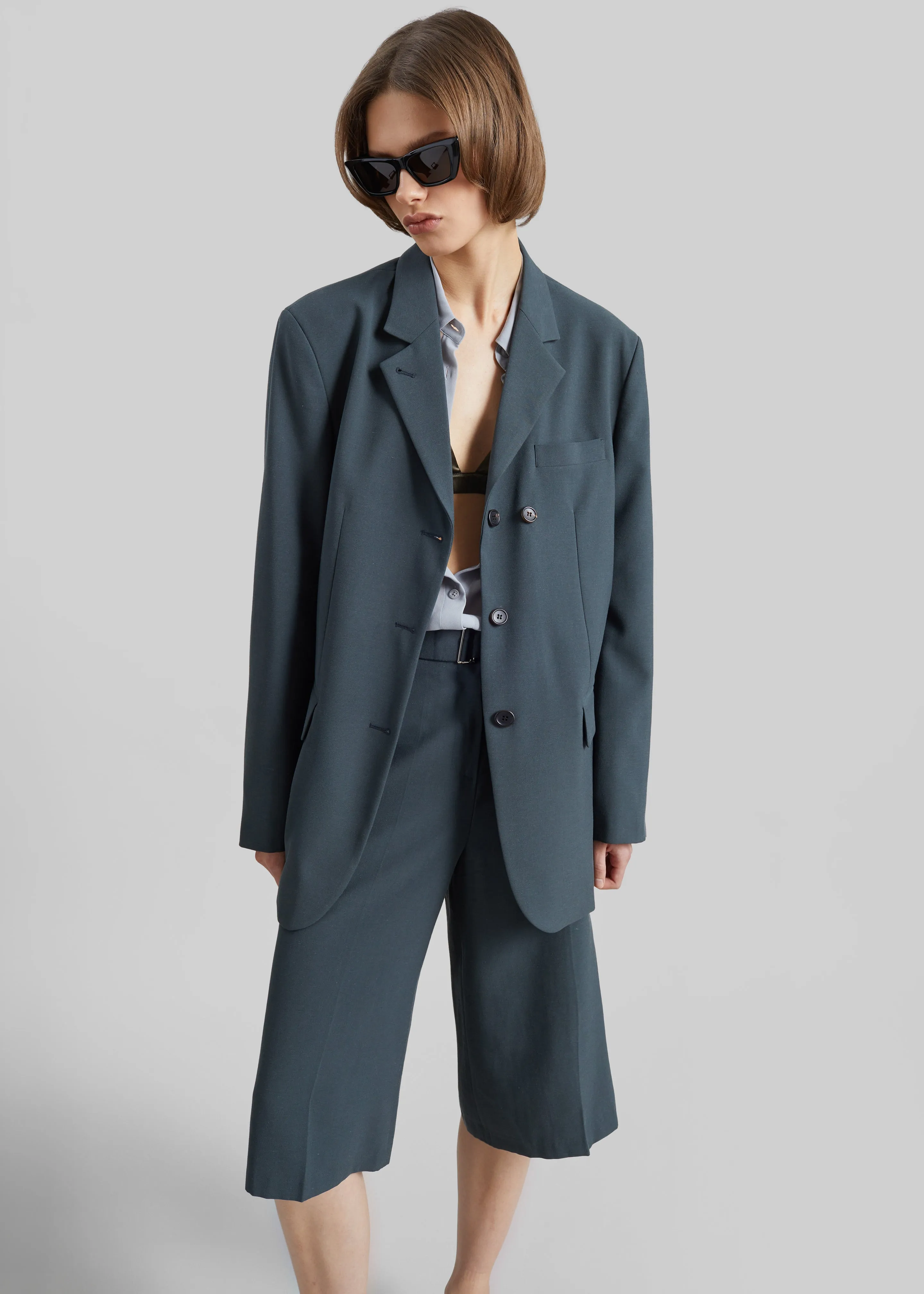 Lioni Oversized Padded Blazer - Deep Teal sold by Frankie Shop product image thumbnail 4