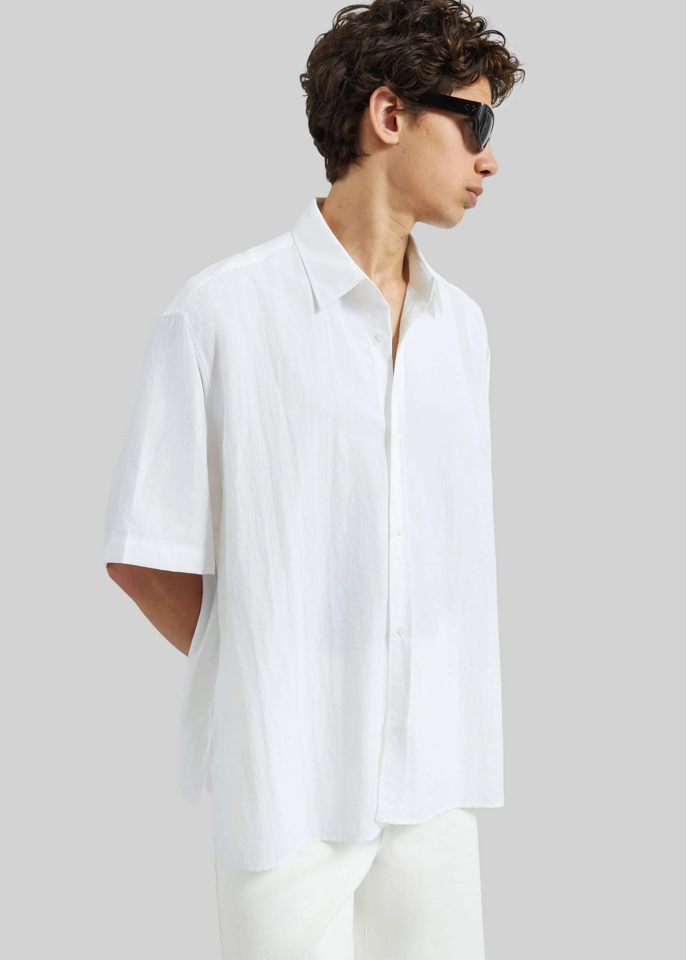 Colhame Adjustable Hem Short Sleeve Shirt - White sold by Frankie Shop product image thumbnail 4