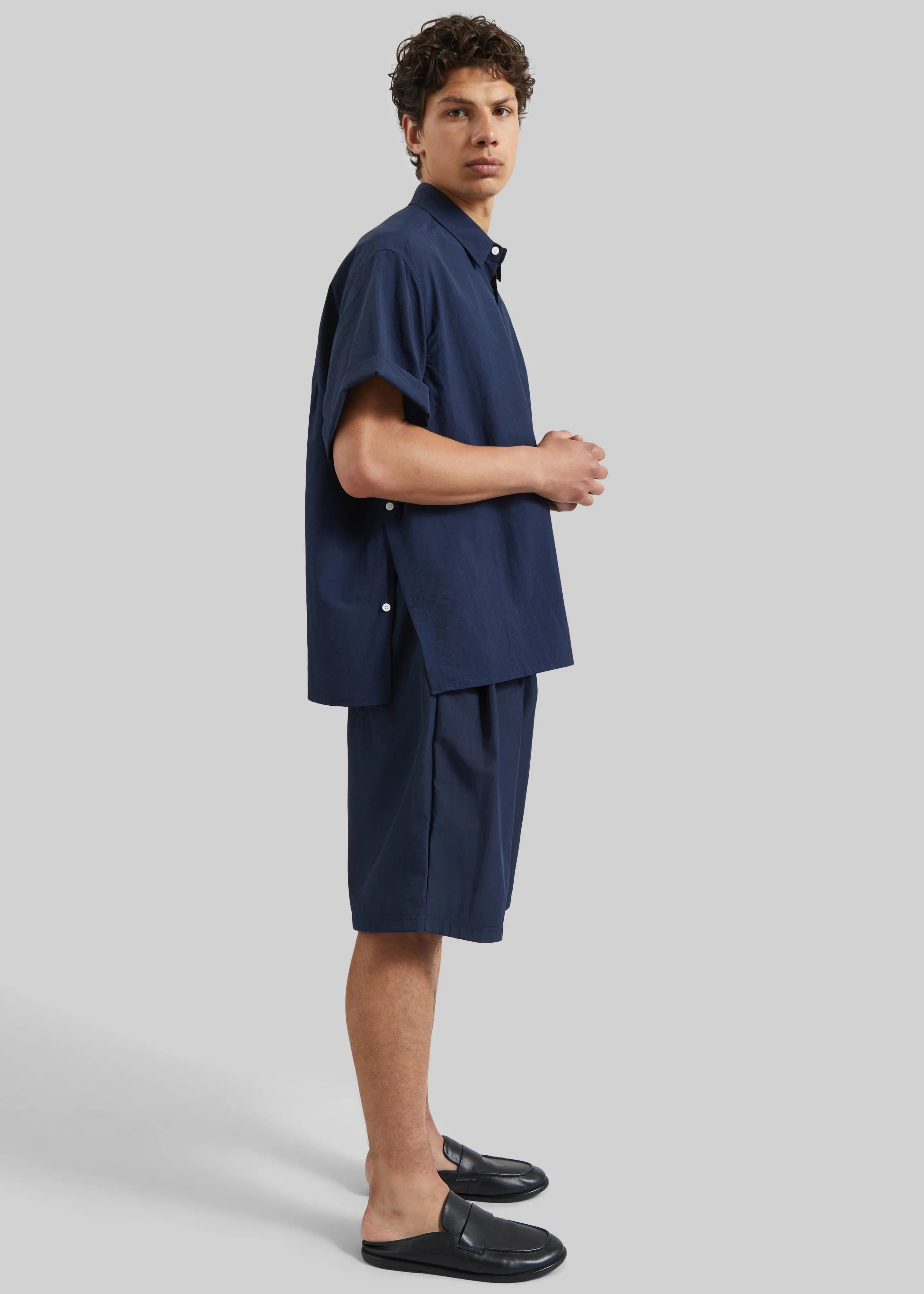 Colhame Adjustable Hem Short Sleeve Shirt - Navy sold by Frankie Shop product image thumbnail 5