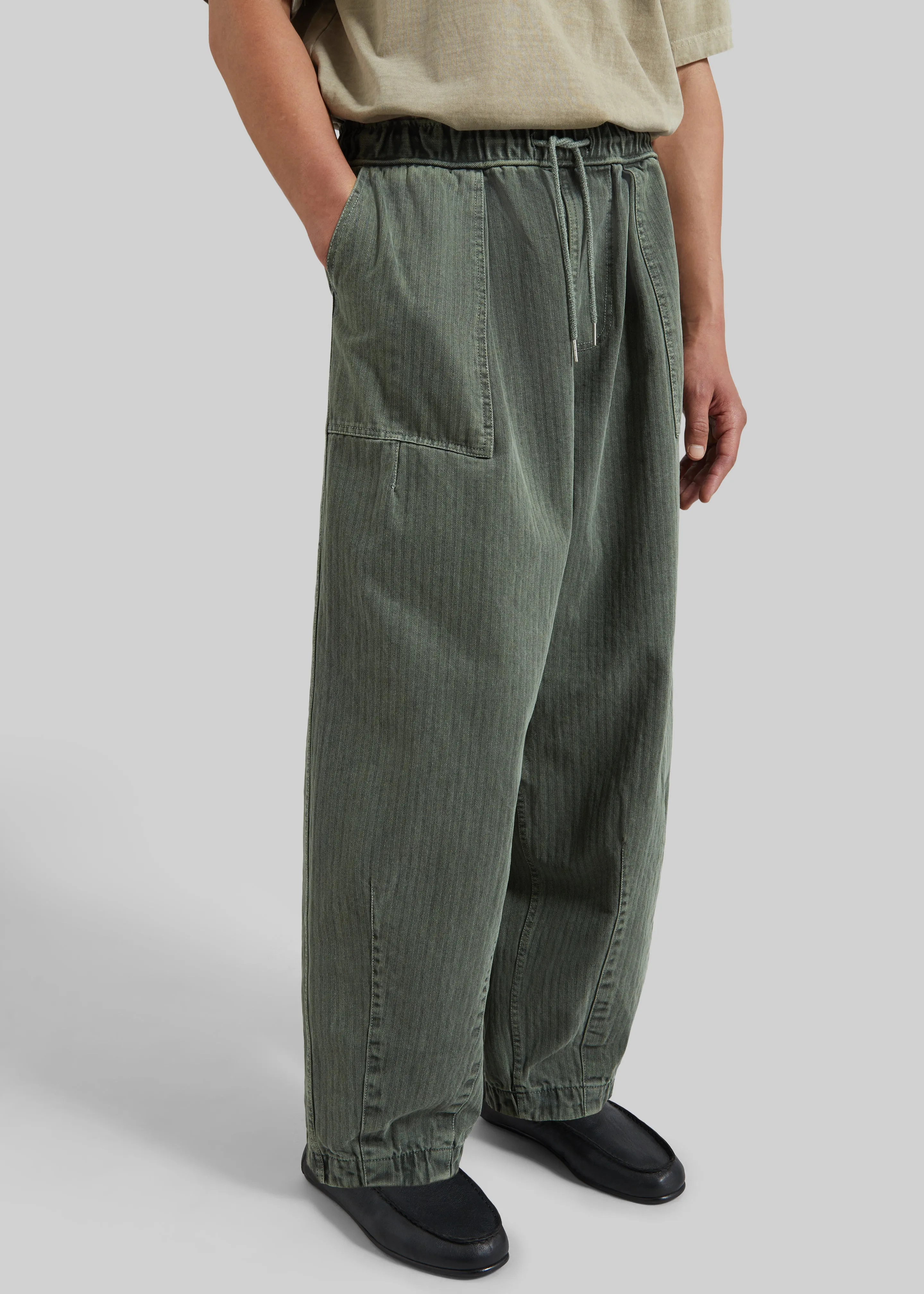 Bernay Herringbone Balloon Pants - Pale Olive sold by Frankie Shop product image thumbnail 5