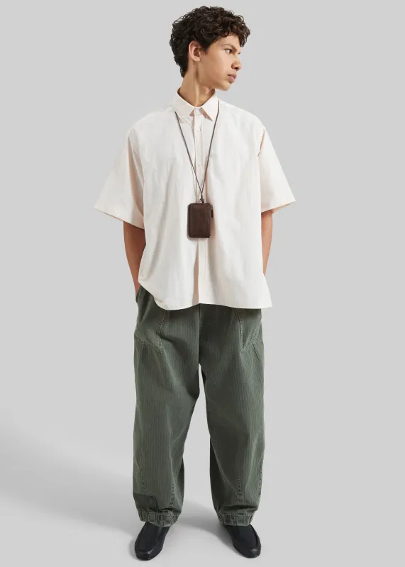 Bernay Herringbone Balloon Pants - Pale Olive made by Frankie Shop