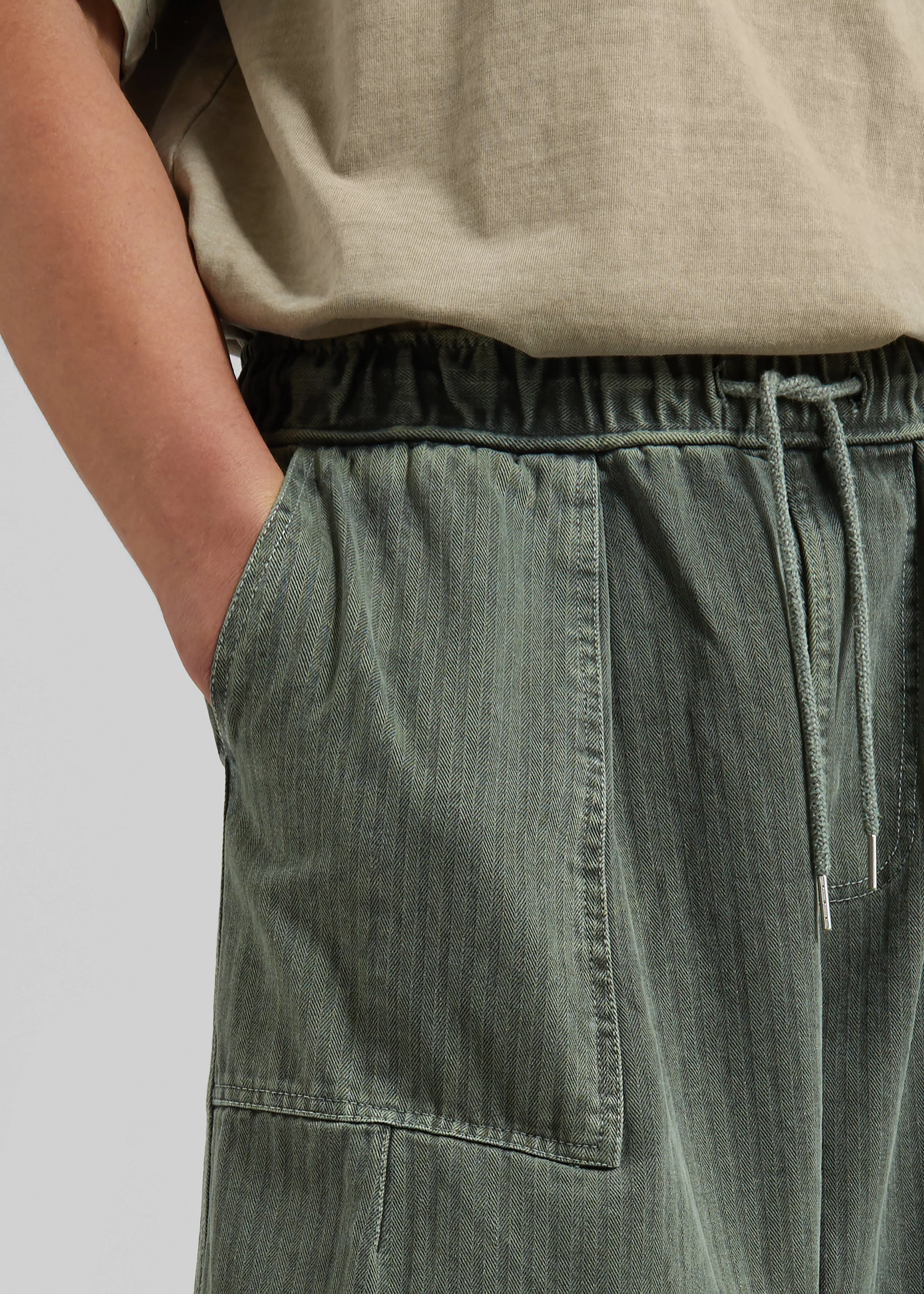 Bernay Herringbone Balloon Pants - Pale Olive sold by Frankie Shop product image thumbnail 3