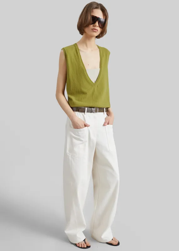 Bliss Barrel Leg Jeans - Ivory made by Frankie Shop