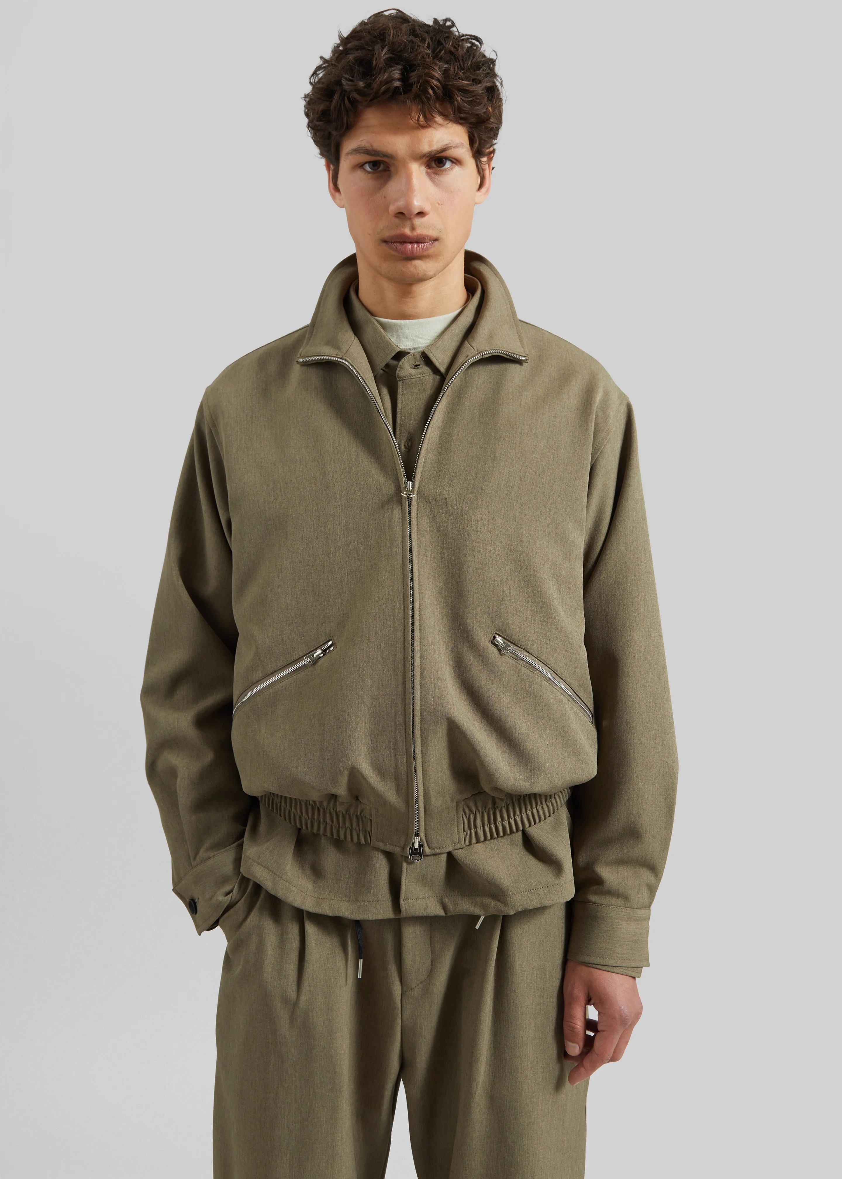 Alessio Zip-Up Jacket - Olive sold by Frankie Shop product image thumbnail 3