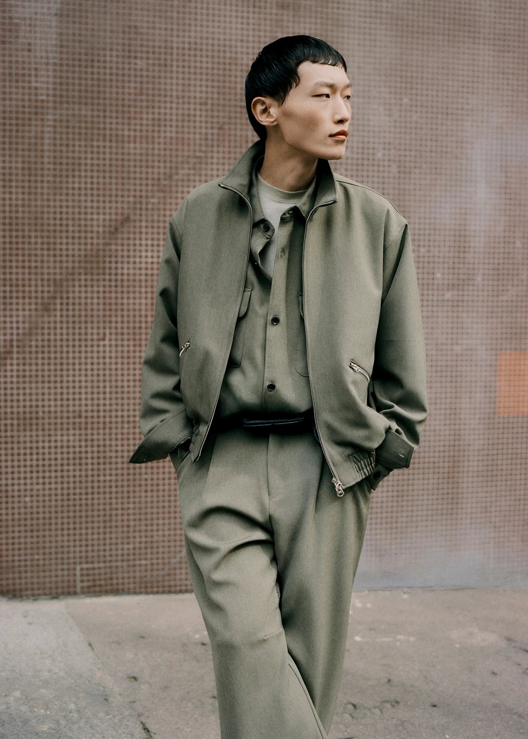 Alessio Zip-Up Jacket - Olive sold by Frankie Shop