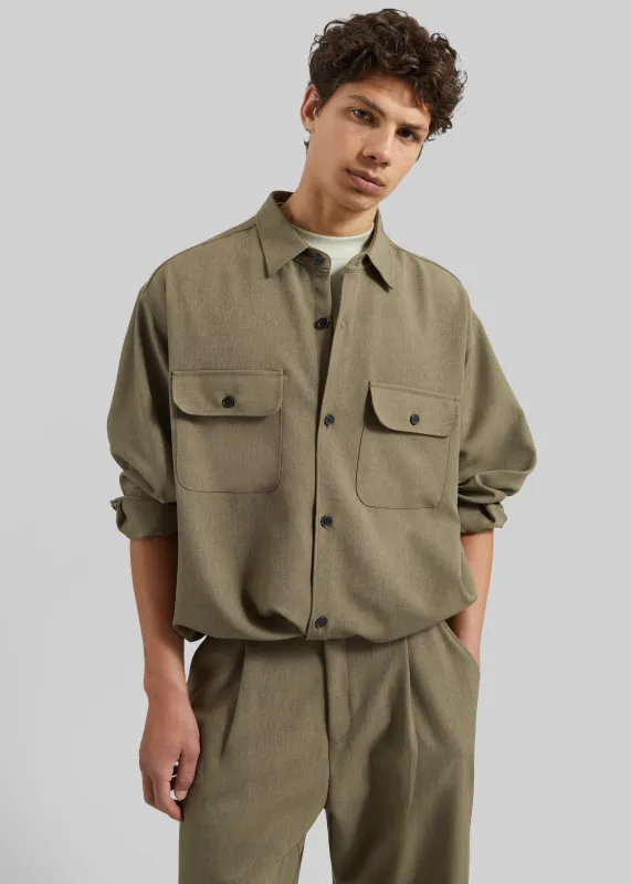 Alessio Shirt Jacket - Olive made by Frankie Shop