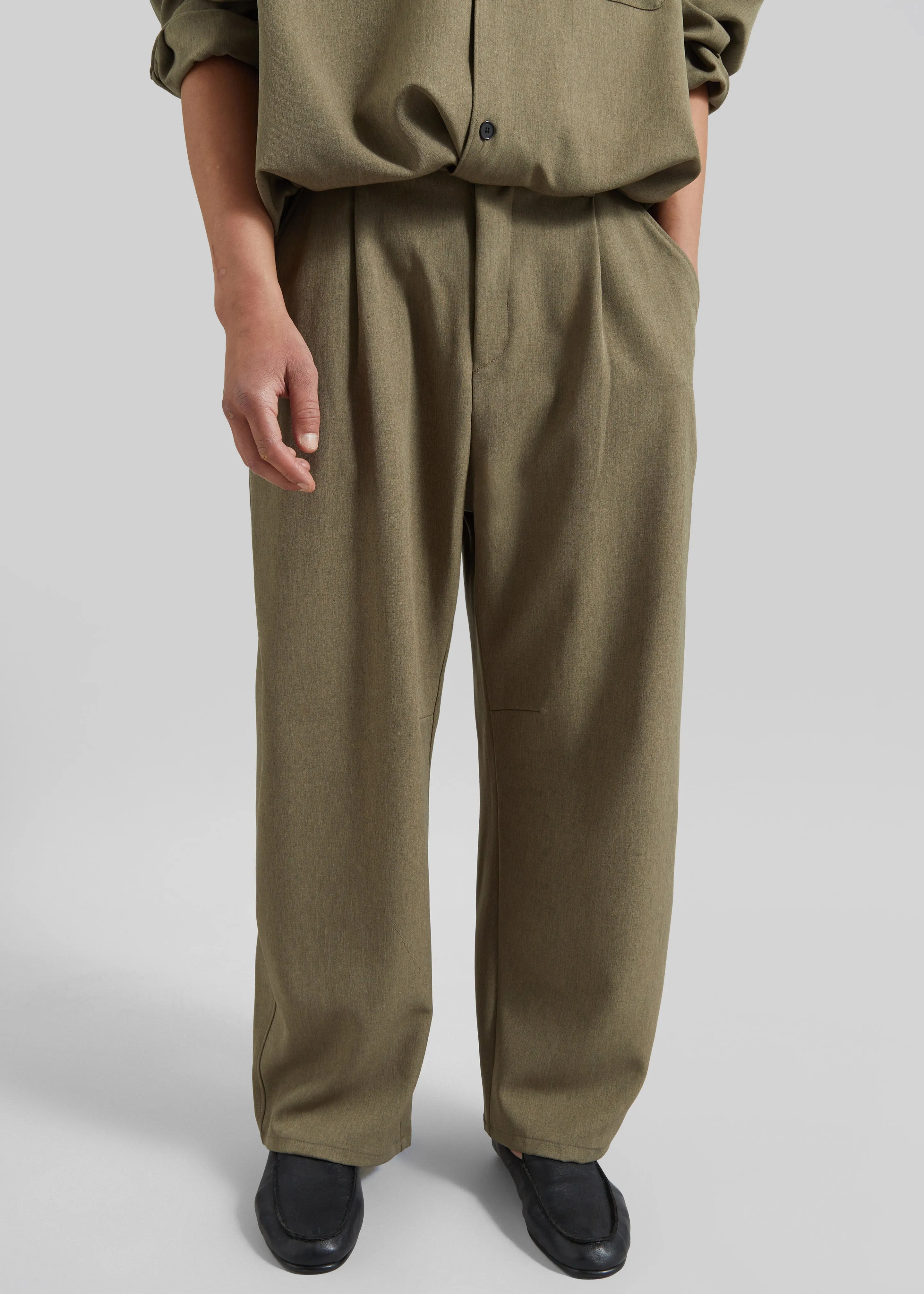 Alessio Straight Trousers - Olive sold by Frankie Shop product image thumbnail 2