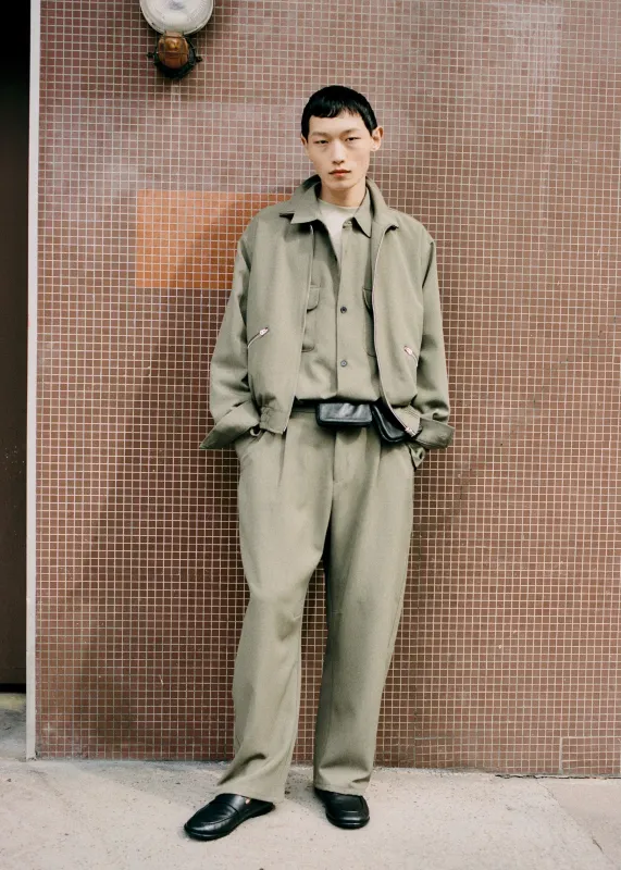 Alessio Straight Trousers - Olive made by Frankie Shop