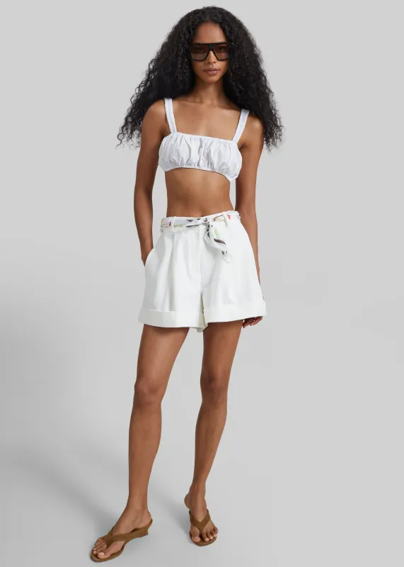 Solea Gathered Poplin Bralette - White made by Frankie Shop