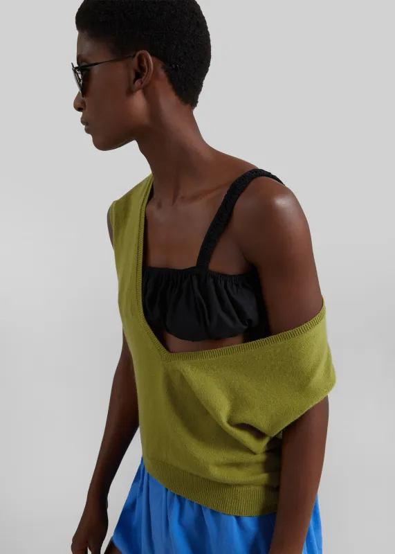 Solea Gathered Poplin Bralette - Black made by Frankie Shop