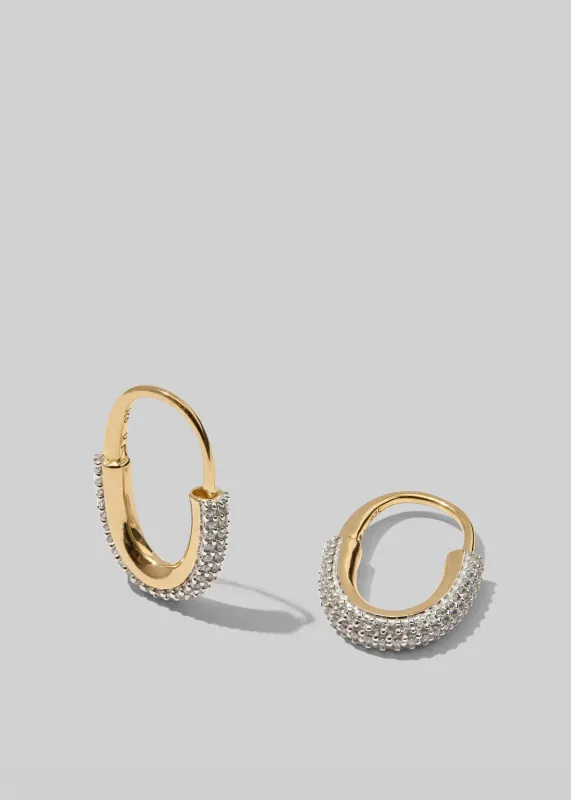Otiumberg Roscida Pave Oval Hoops - Gold made by Otiumberg