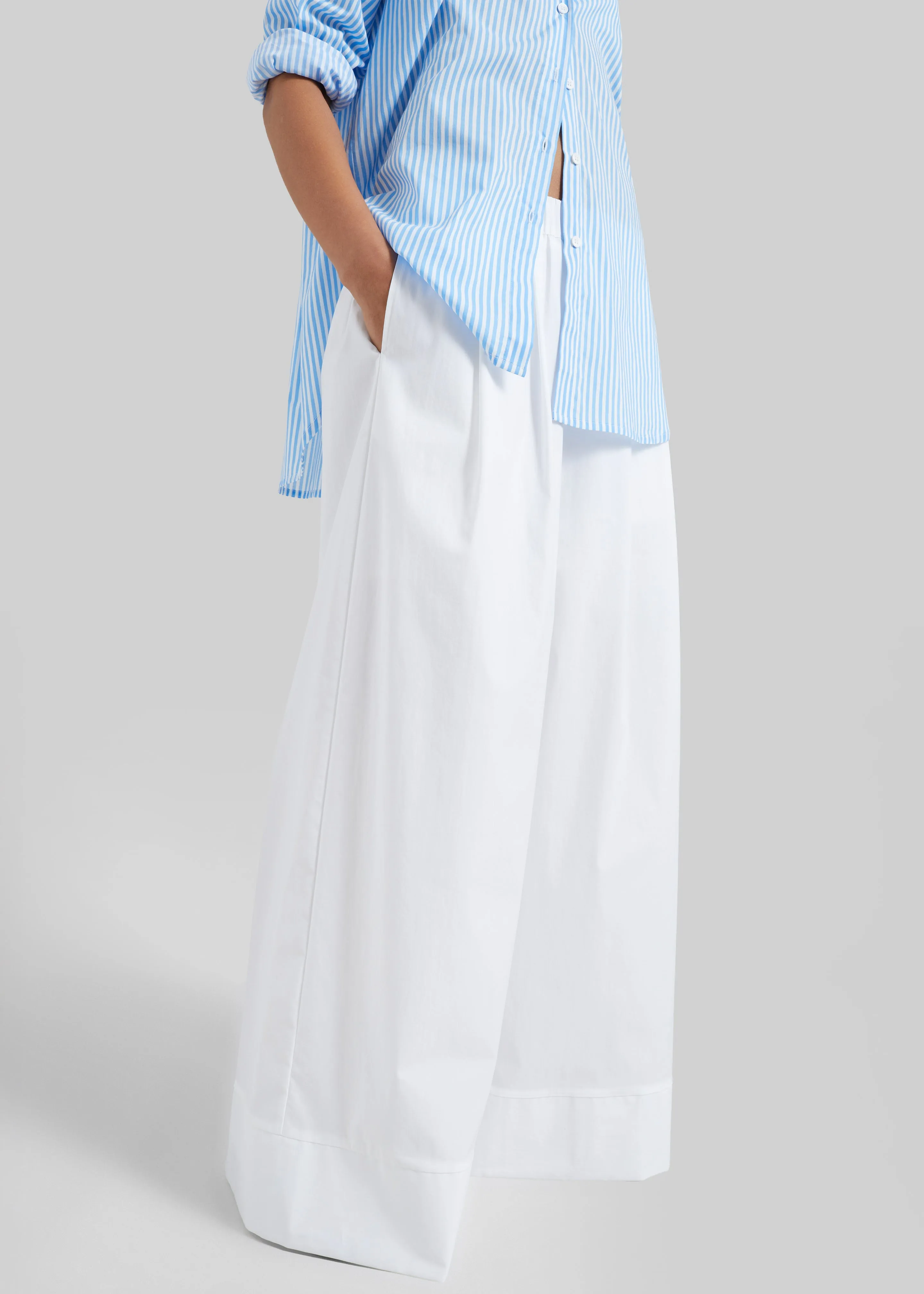 Trivio Poplin Wide Leg Pants - White sold by Frankie Shop product image thumbnail 2