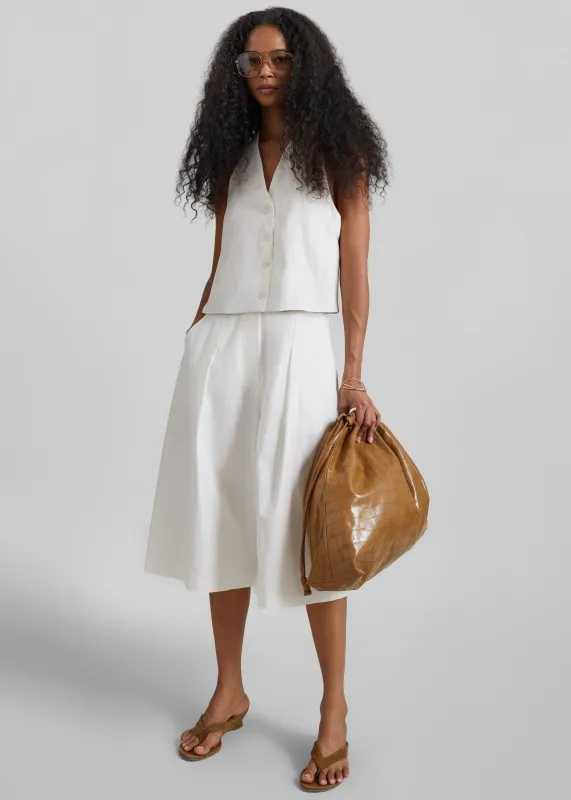 Miglia Linen Trapeze Vest - Ivory made by Frankie Shop