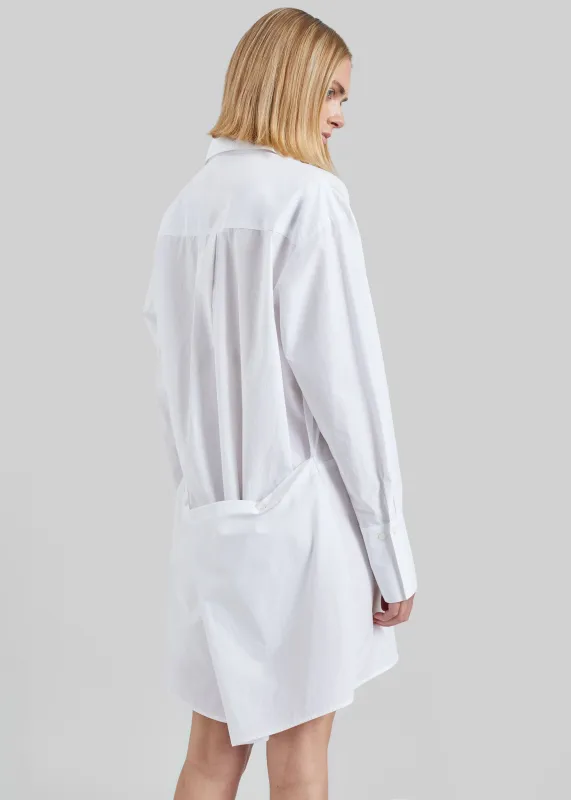 Corella Adjustable Back Shirt Dress - White made by Frankie Shop