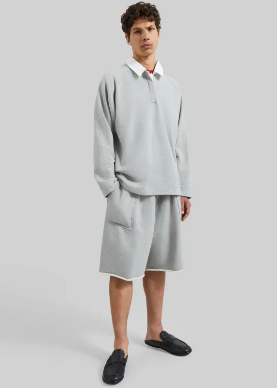 Bruino Contrast Collar Polo Sweatshirt - Light Grey made by Frankie Shop