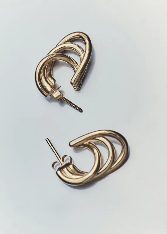 Otiumberg Gathered Sonder Hoops - Gold made by Otiumberg