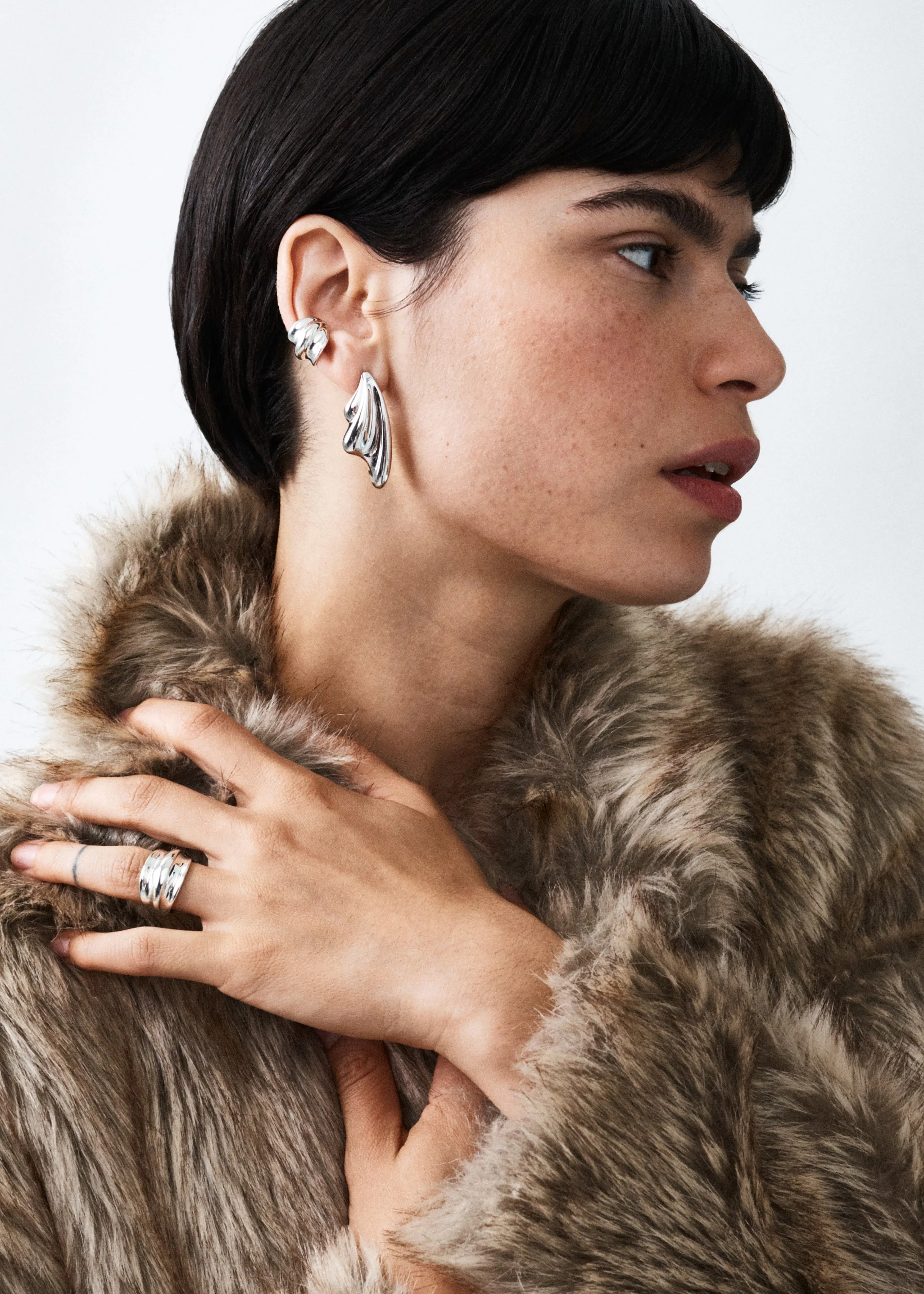 Otiumberg Statement Wave Earrings - Silver sold by Frankie Shop product image thumbnail 3