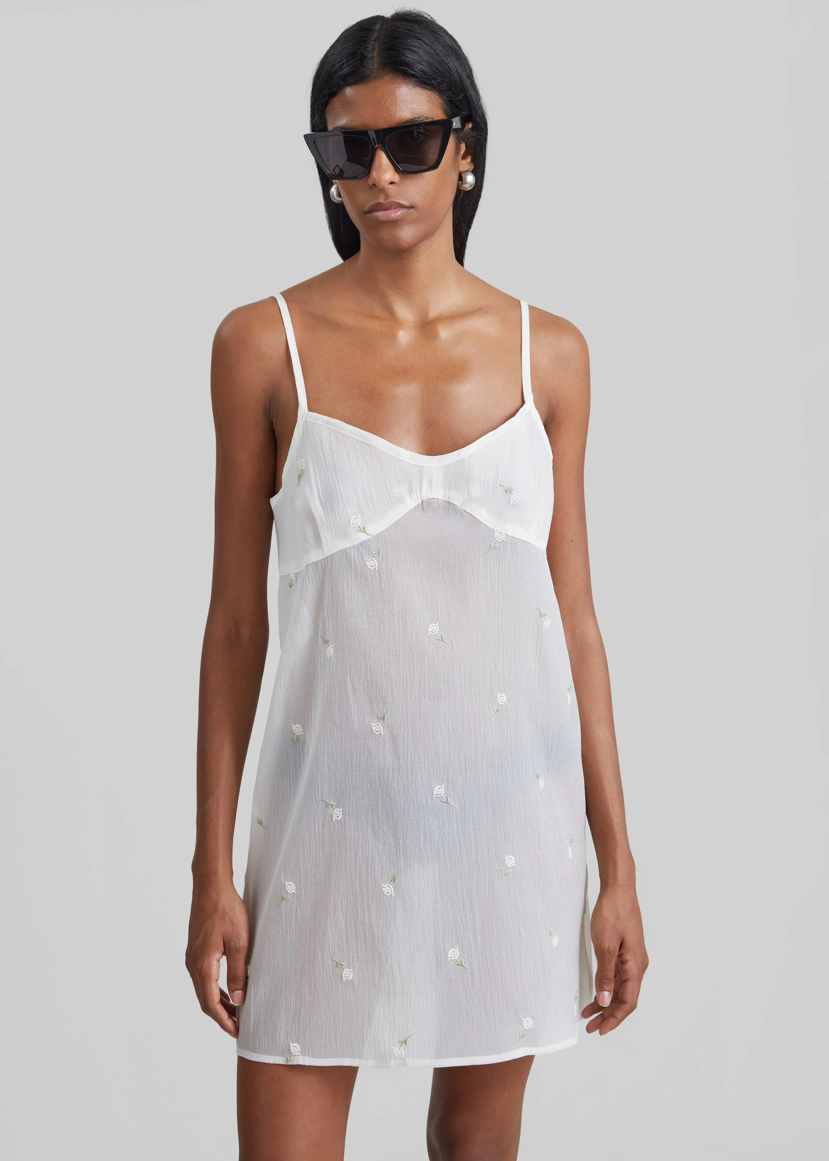 Walina Sheer Embroidered Slip Dress - Ivory sold by Frankie Shop product image thumbnail 4