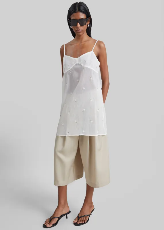 Walina Sheer Embroidered Slip Dress - Ivory made by Frankie Shop
