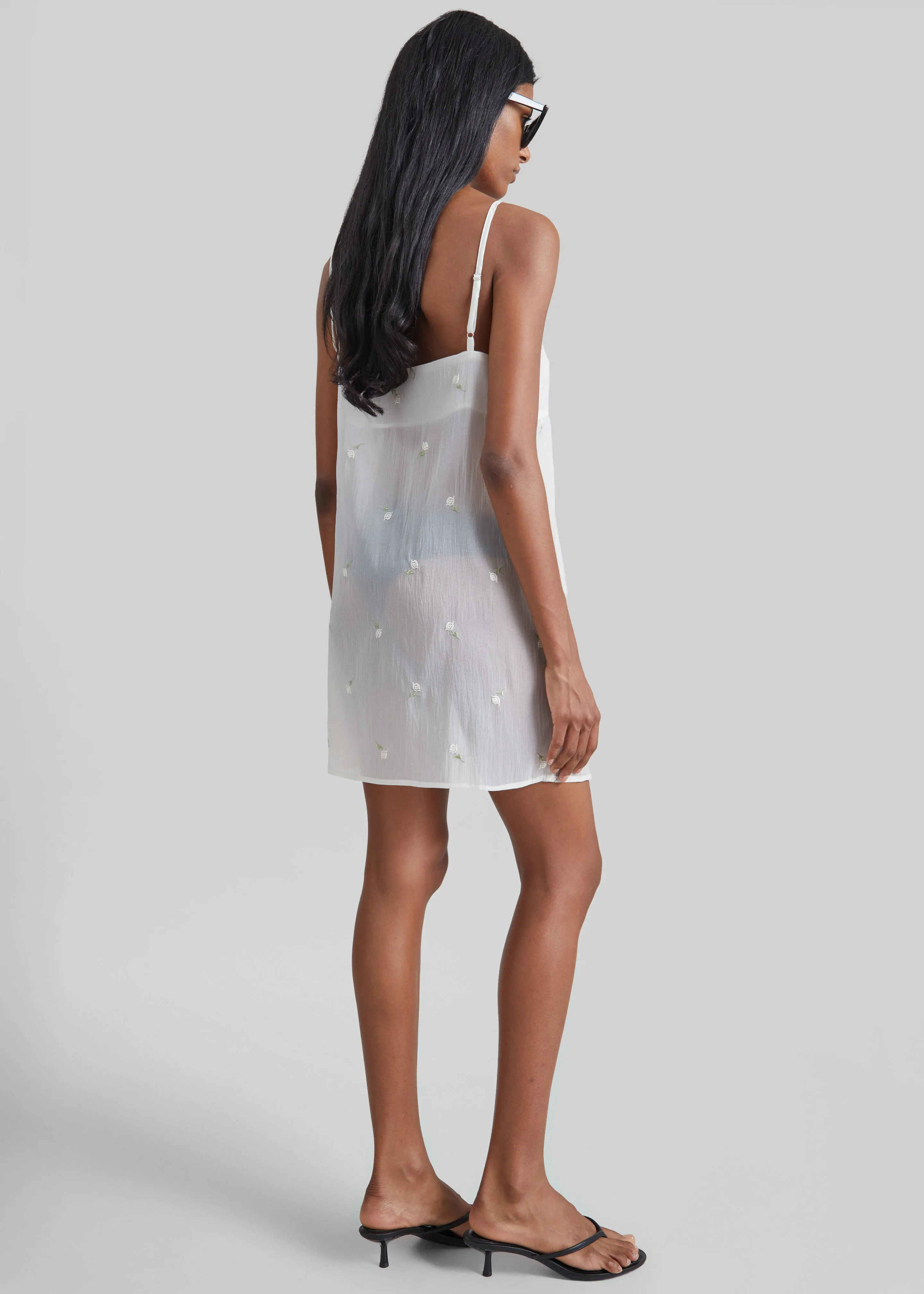 Walina Sheer Embroidered Slip Dress - Ivory sold by Frankie Shop product image thumbnail 5