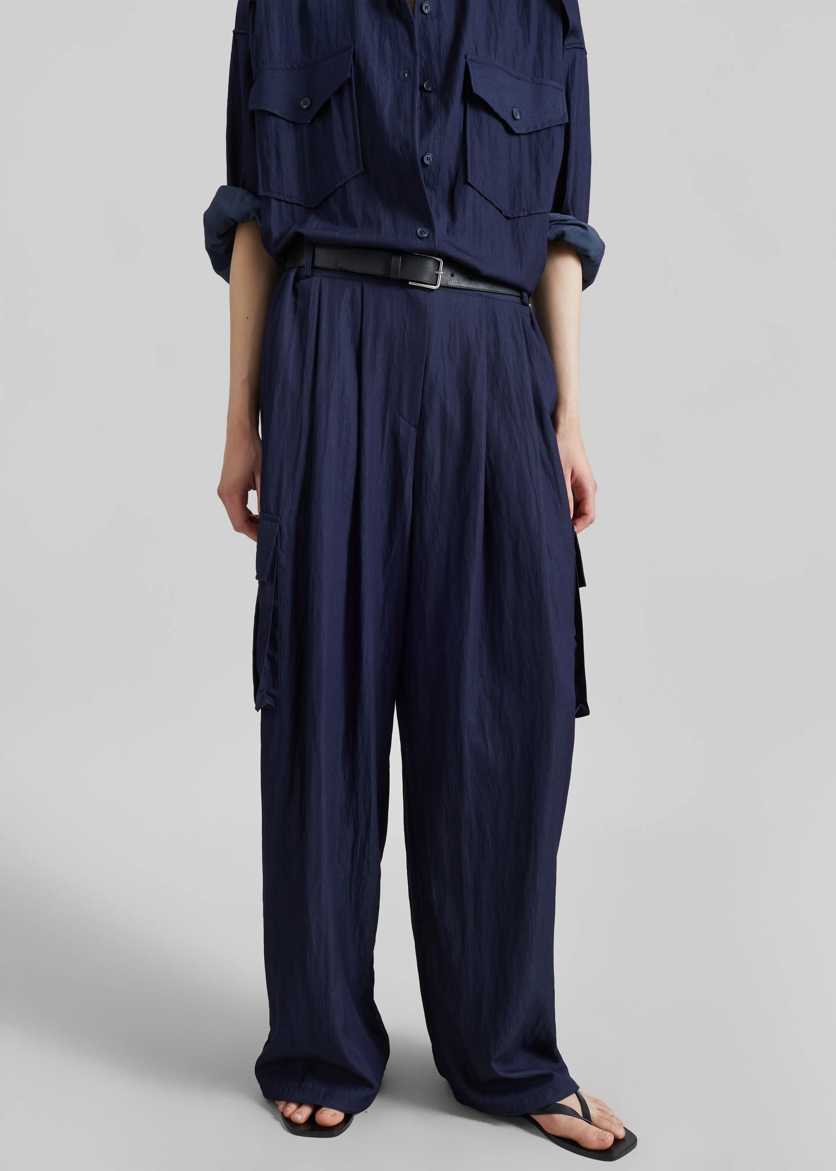 Trevi Textured Cargo Pants - Navy sold by Frankie Shop product image thumbnail 2