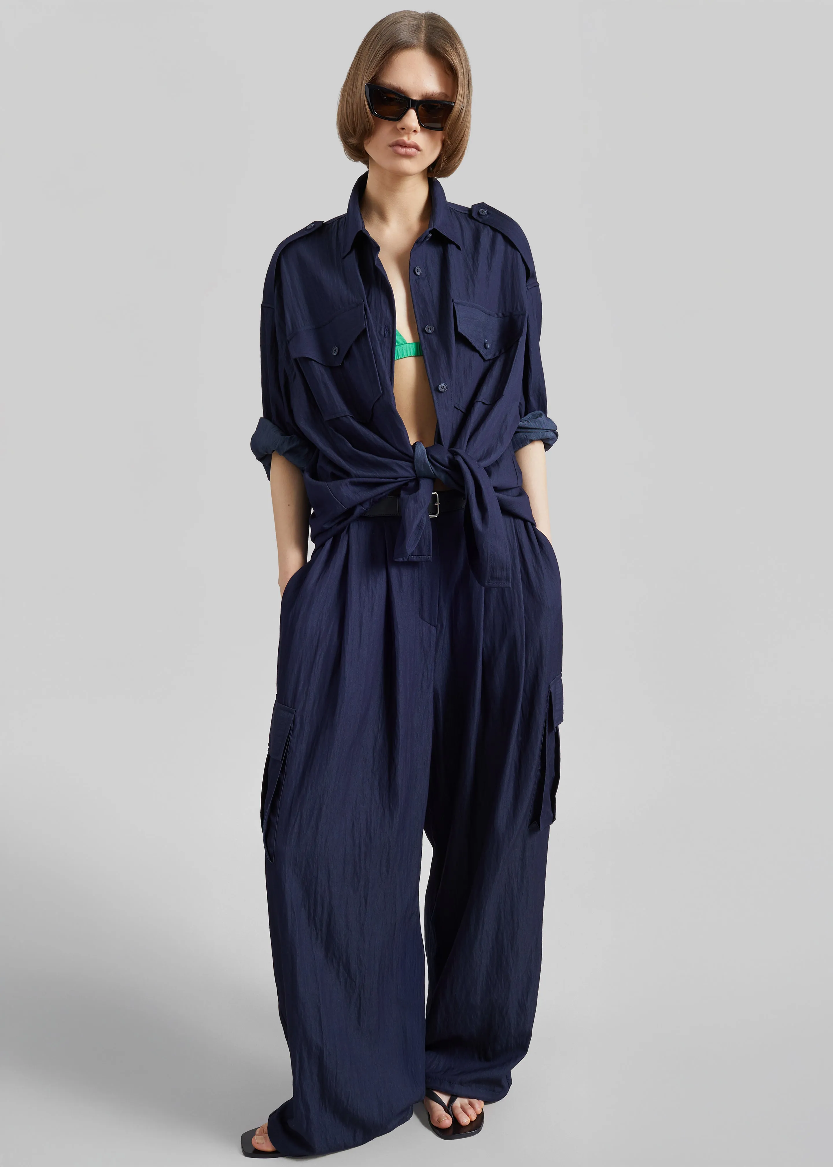 Trevi Textured Cargo Pants - Navy sold by Frankie Shop product image thumbnail 5