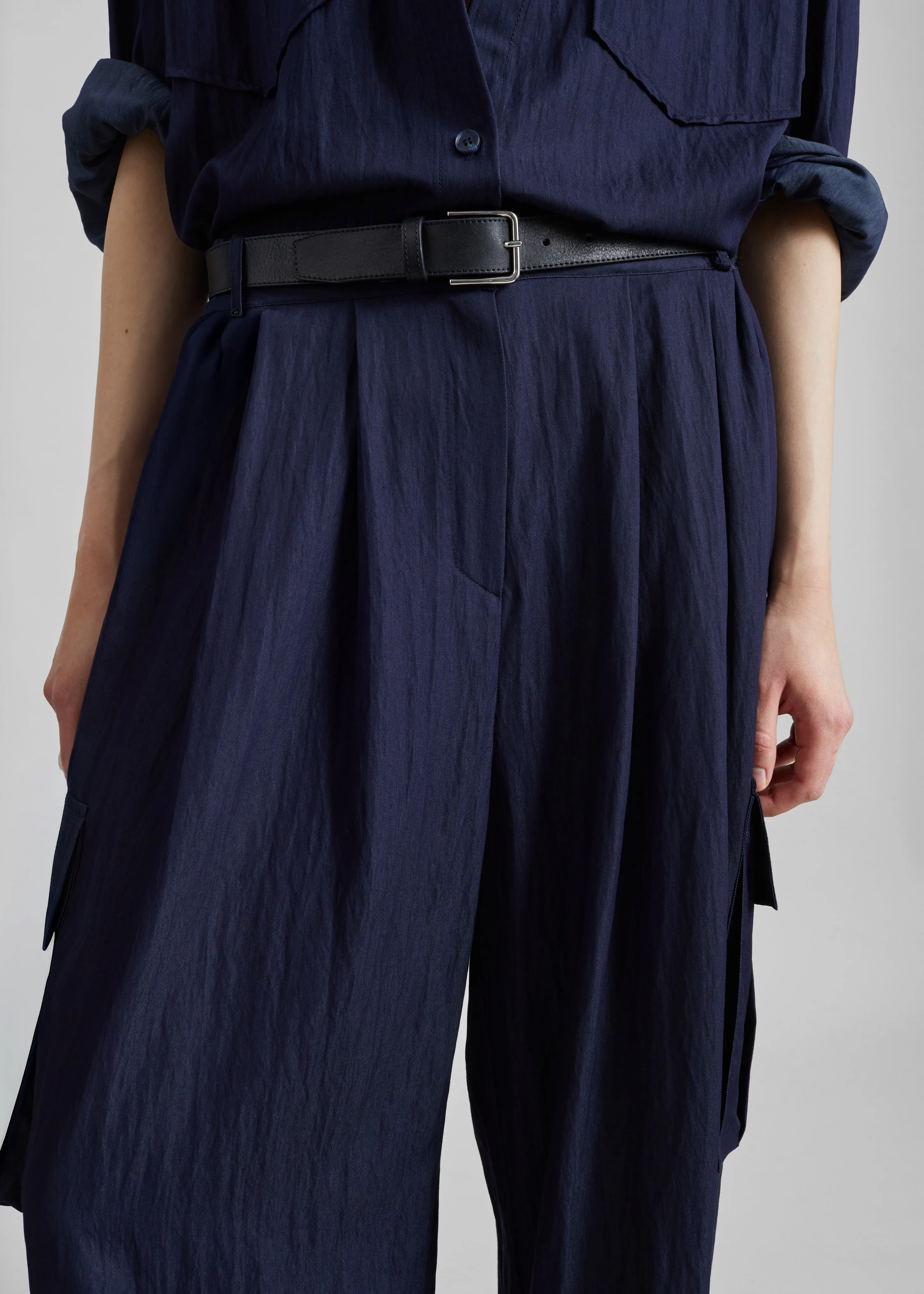 Trevi Textured Cargo Pants - Navy sold by Frankie Shop product image thumbnail 4