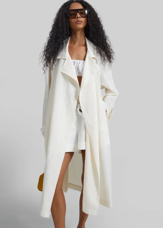 Rosora Sheer Fluid Trench Coat - Cream made by Frankie Shop