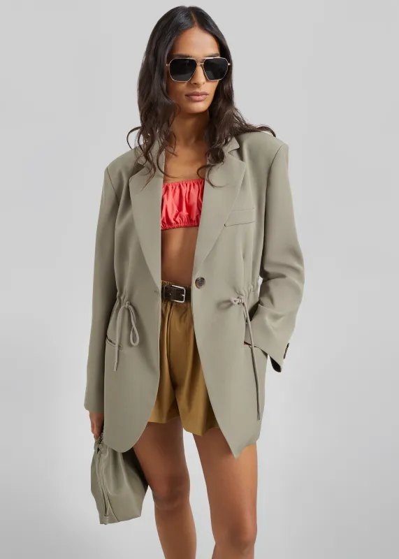 Sesma Drawstring Blazer - Pale Olive made by Frankie Shop