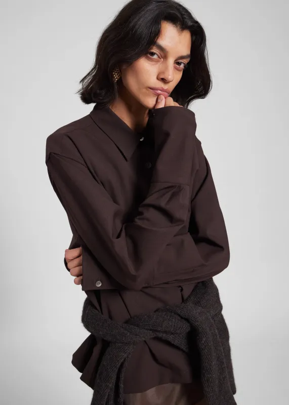 TheLatest Codie Wool Shirt - Brown made by The Latest