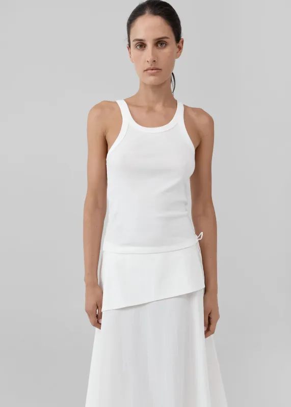 St. Agni Organic Cotton Racer Singlet - White made by St. Agni