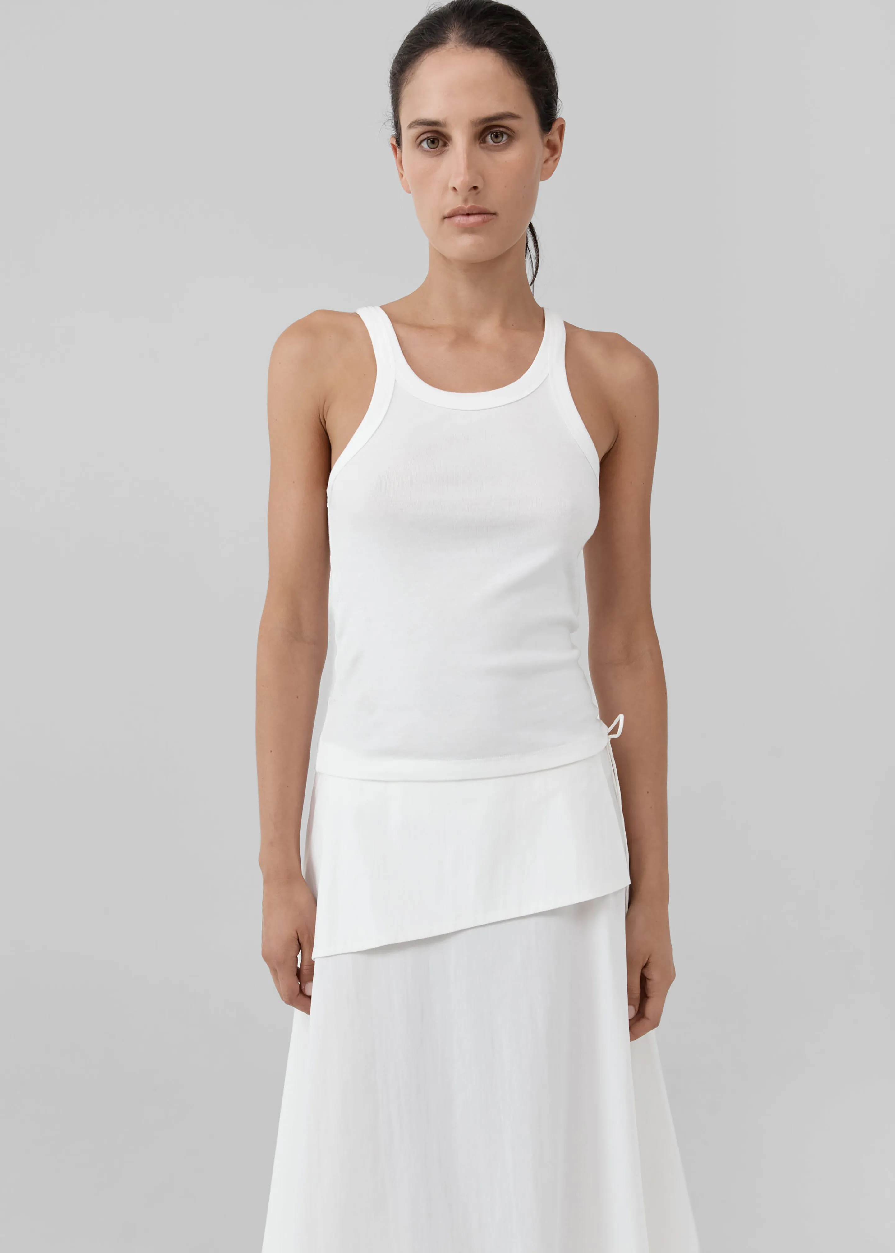 St. Agni Organic Cotton Racer Singlet - White sold by Frankie Shop