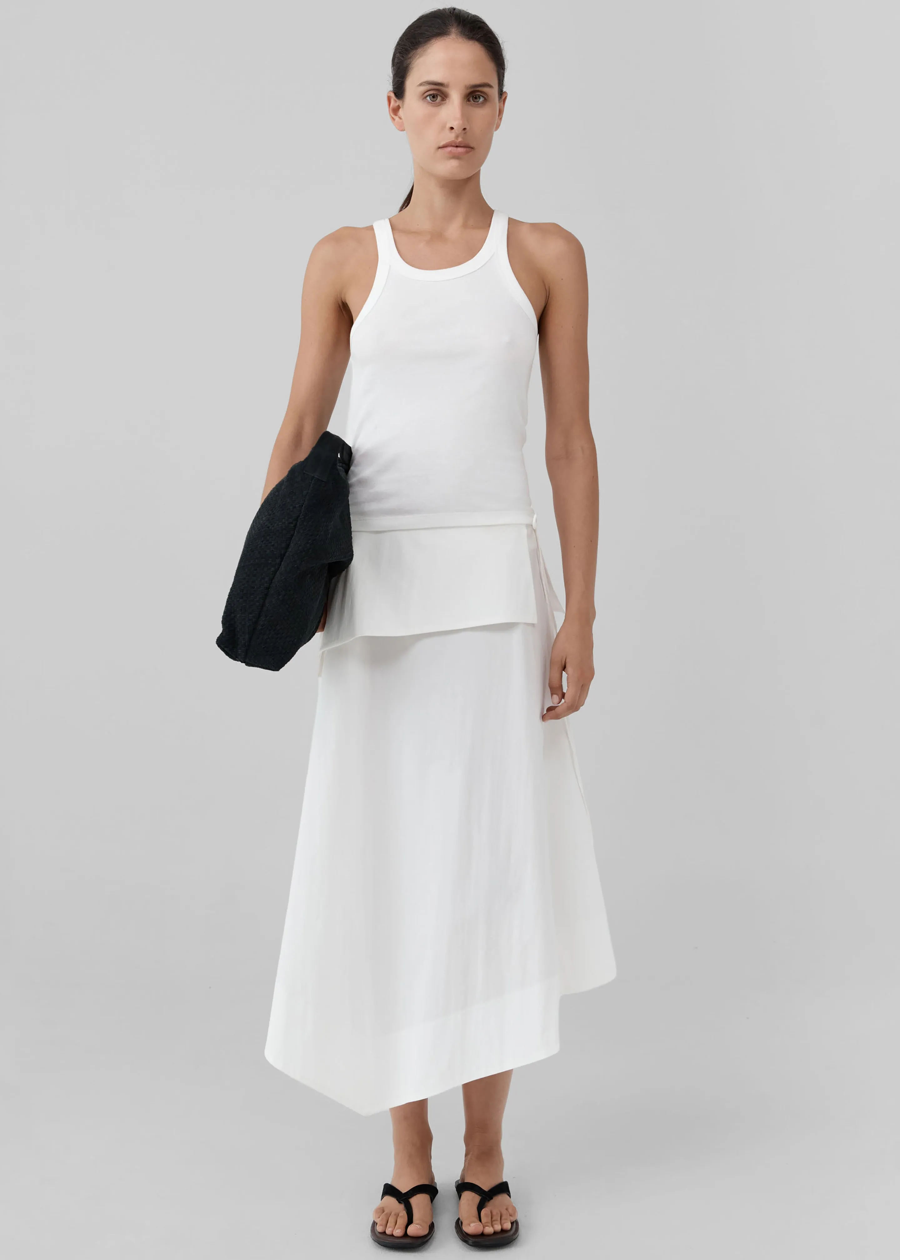 St. Agni Organic Cotton Racer Singlet - White sold by Frankie Shop product image thumbnail 2
