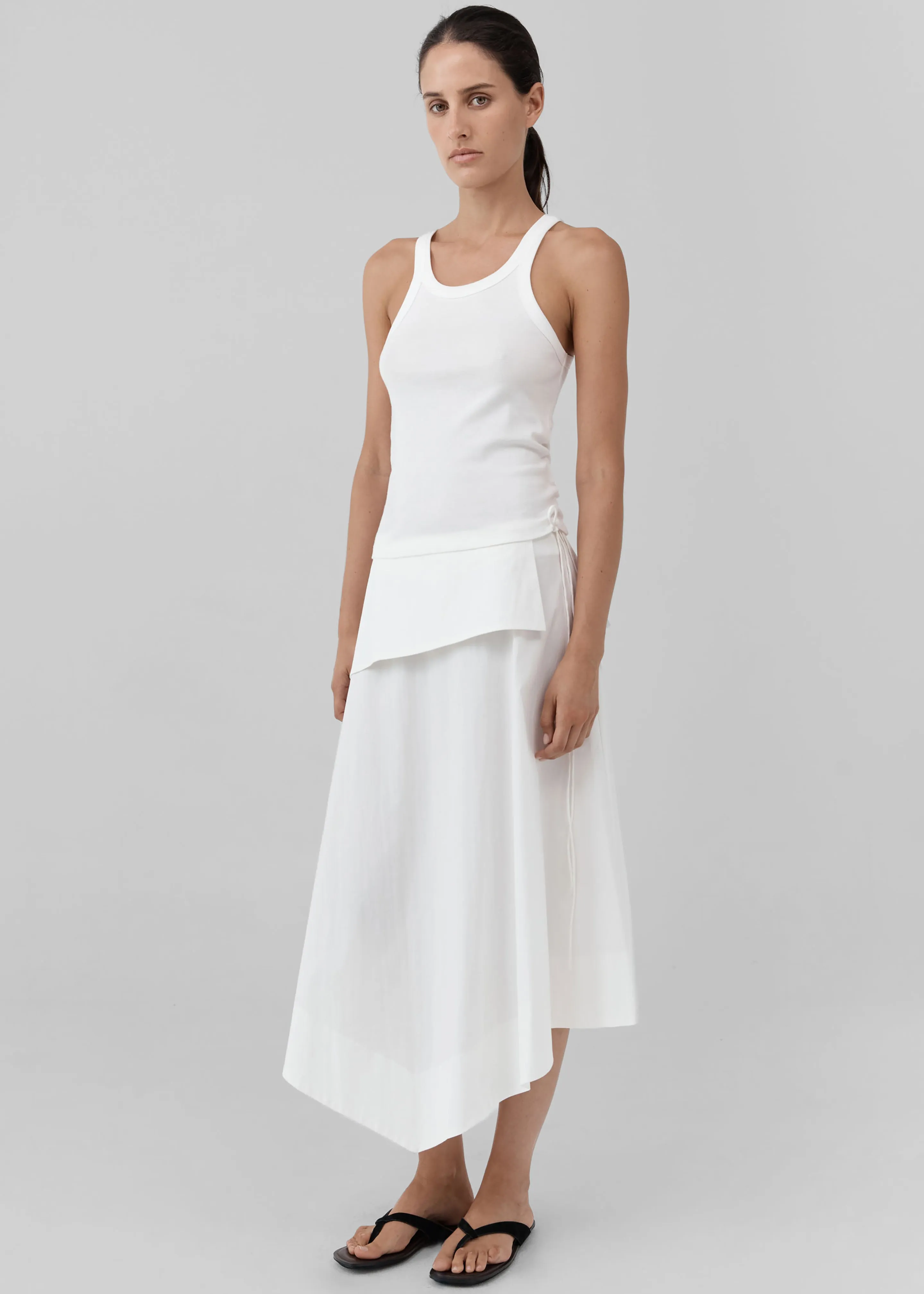 St. Agni Organic Cotton Racer Singlet - White sold by Frankie Shop product image thumbnail 3