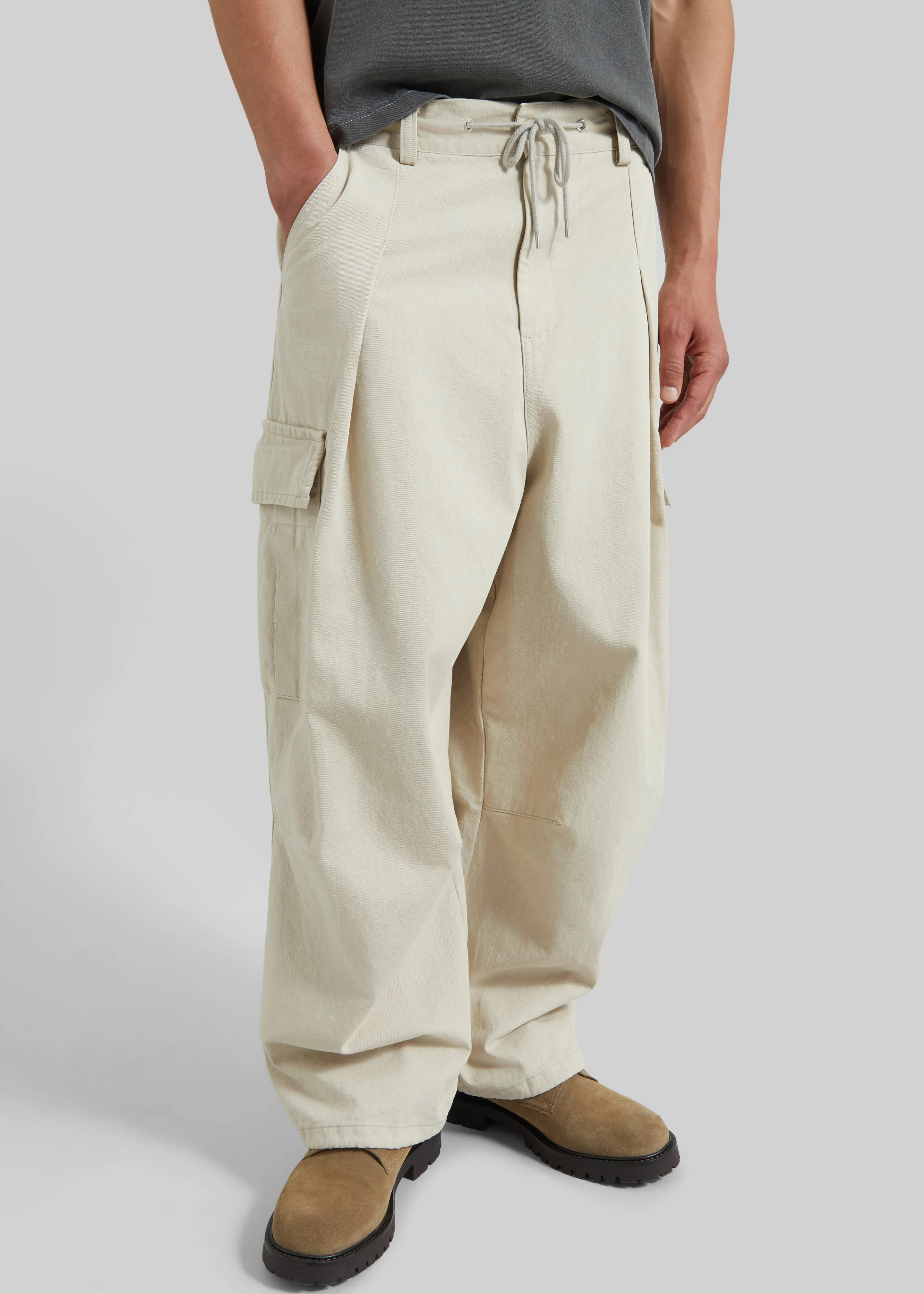 Robion Drawstring Cargo Pants - Beige sold by Frankie Shop product image thumbnail 3