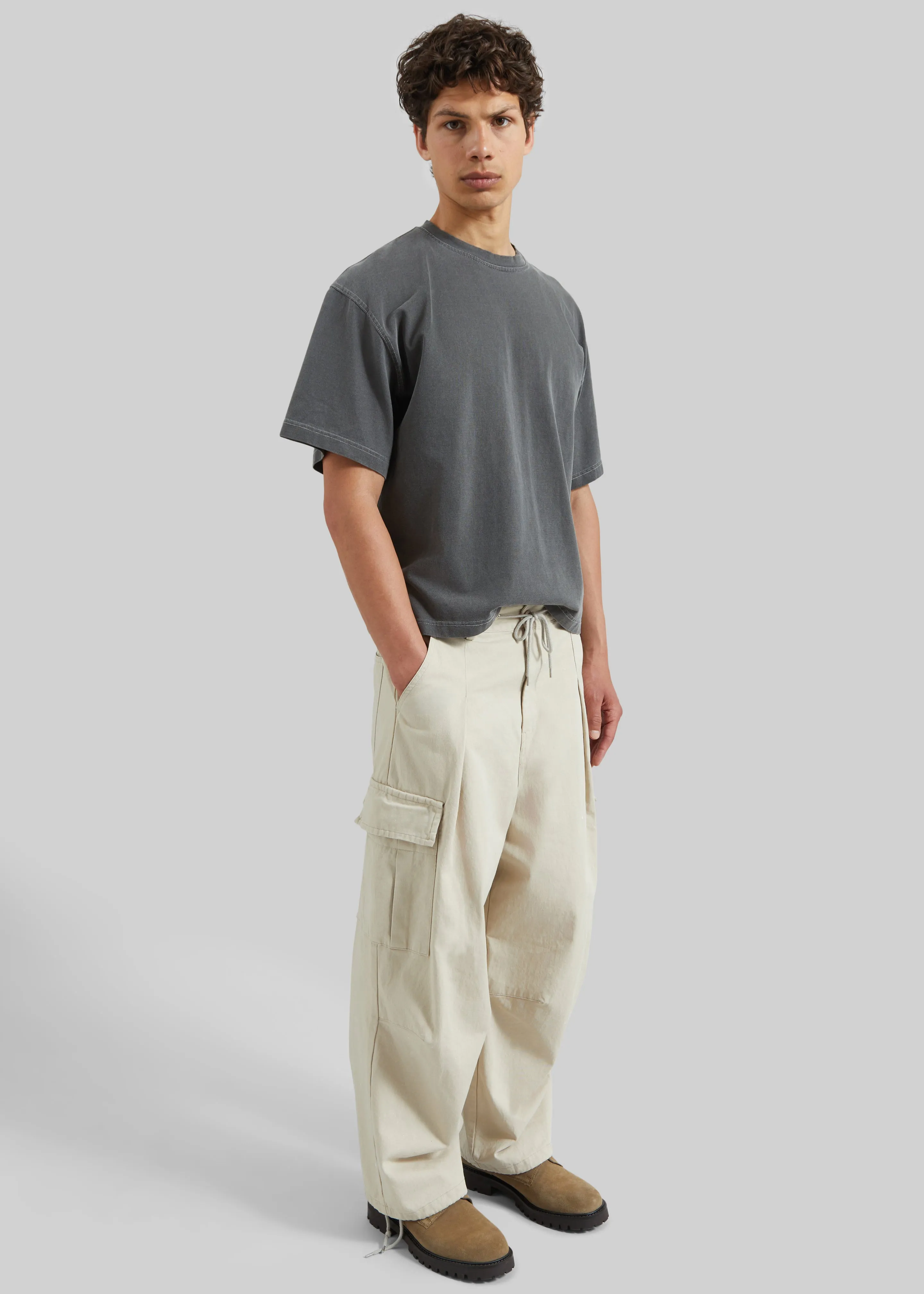 Robion Drawstring Cargo Pants - Beige sold by Frankie Shop product image thumbnail 4