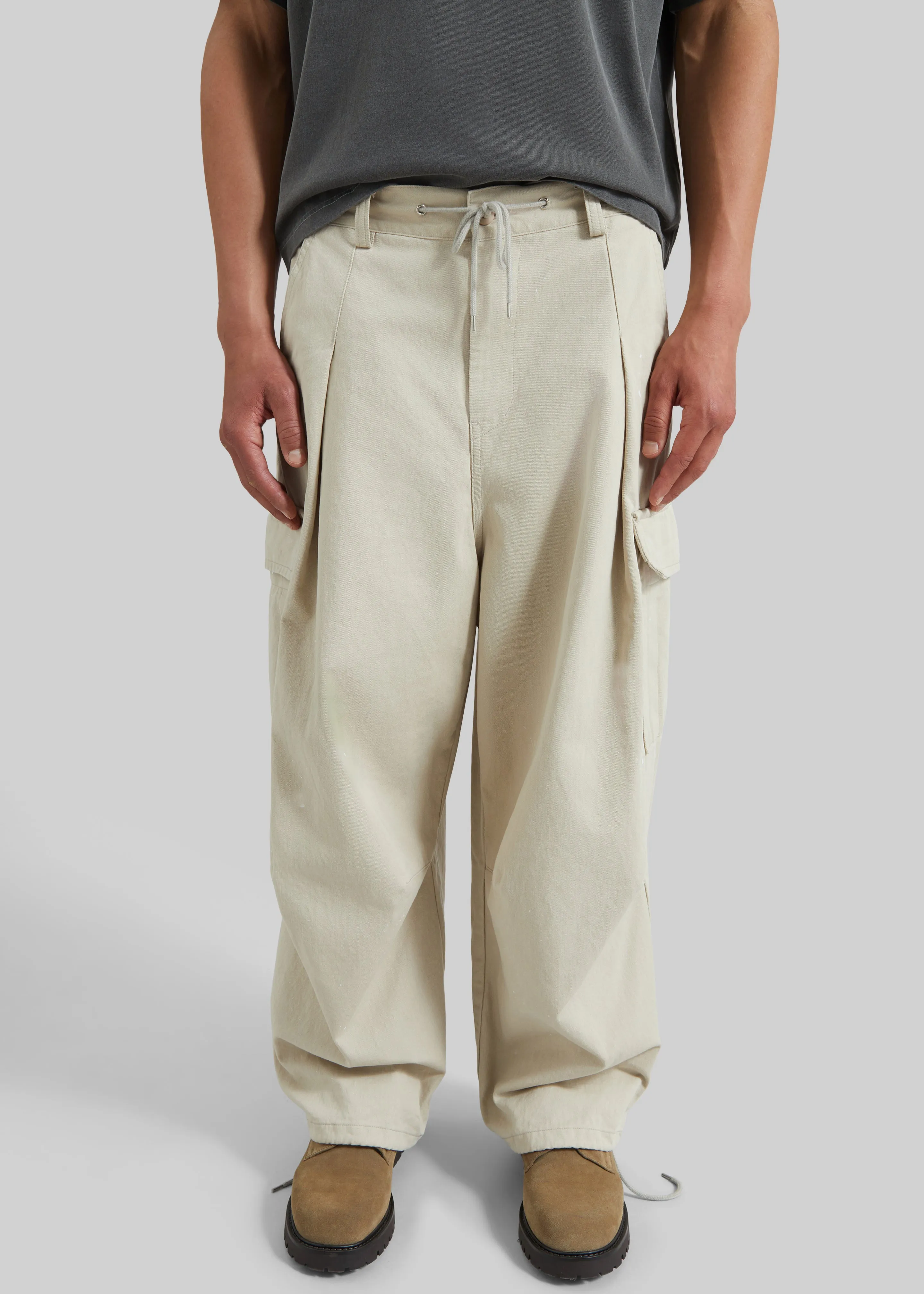 Robion Drawstring Cargo Pants - Beige sold by Frankie Shop product image thumbnail 5