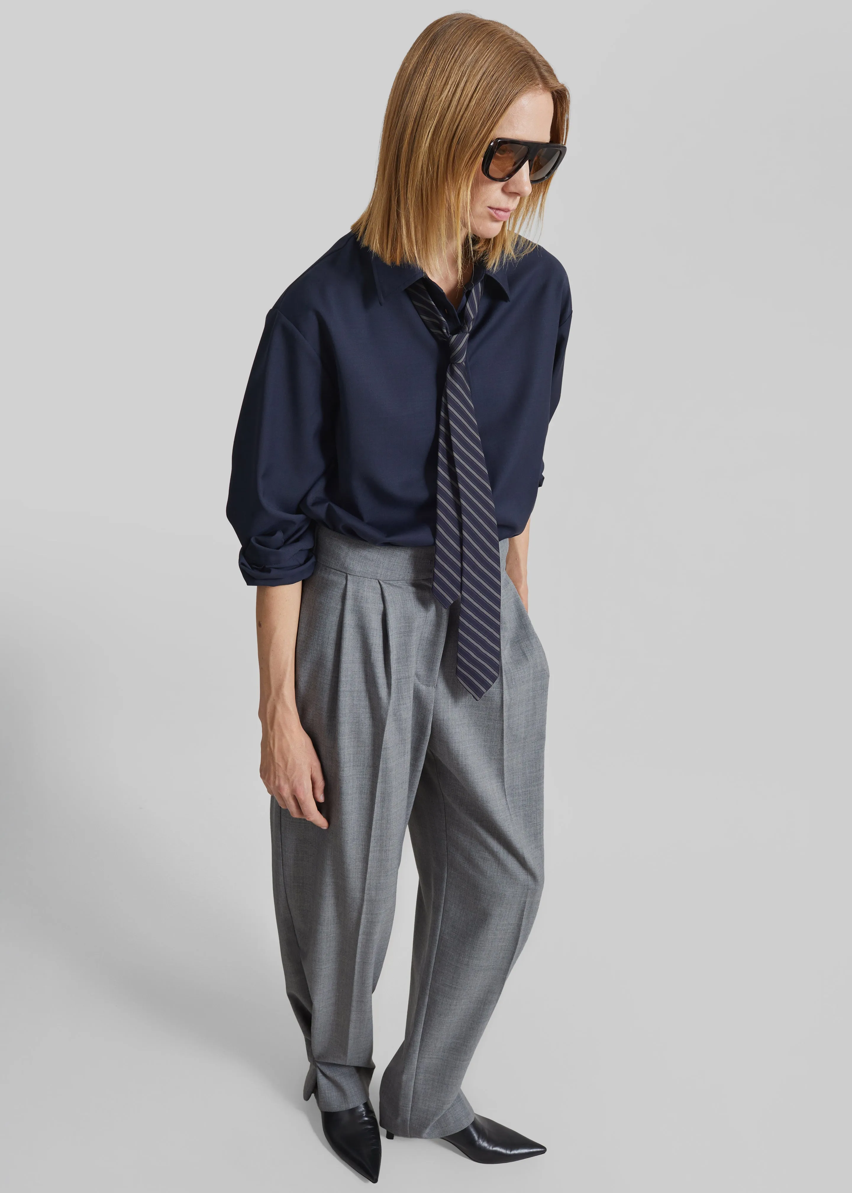 Doyer Pleated Trousers - Light Grey sold by Frankie Shop product image thumbnail 3