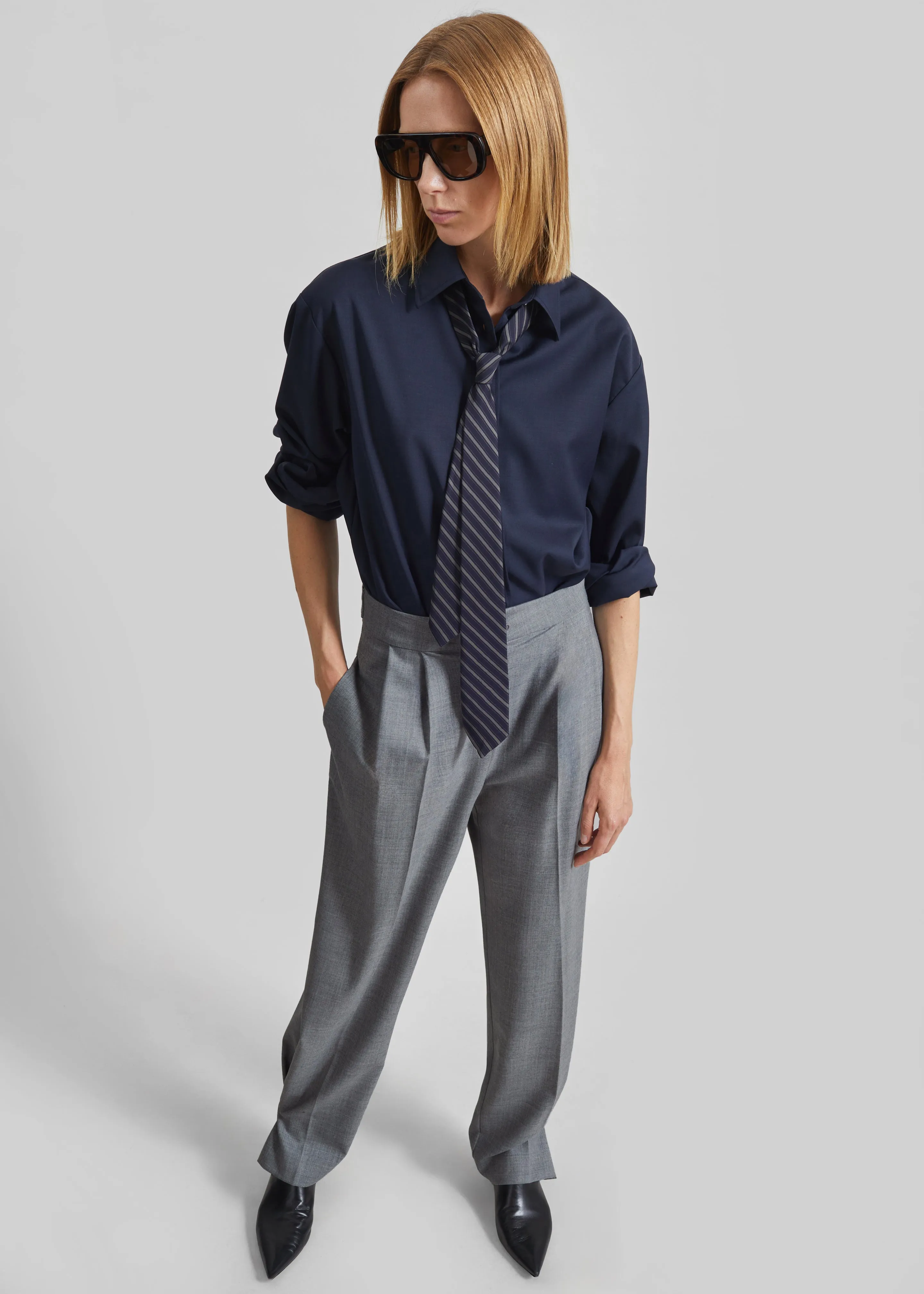 Doyer Pleated Trousers - Light Grey sold by Frankie Shop product image thumbnail 5