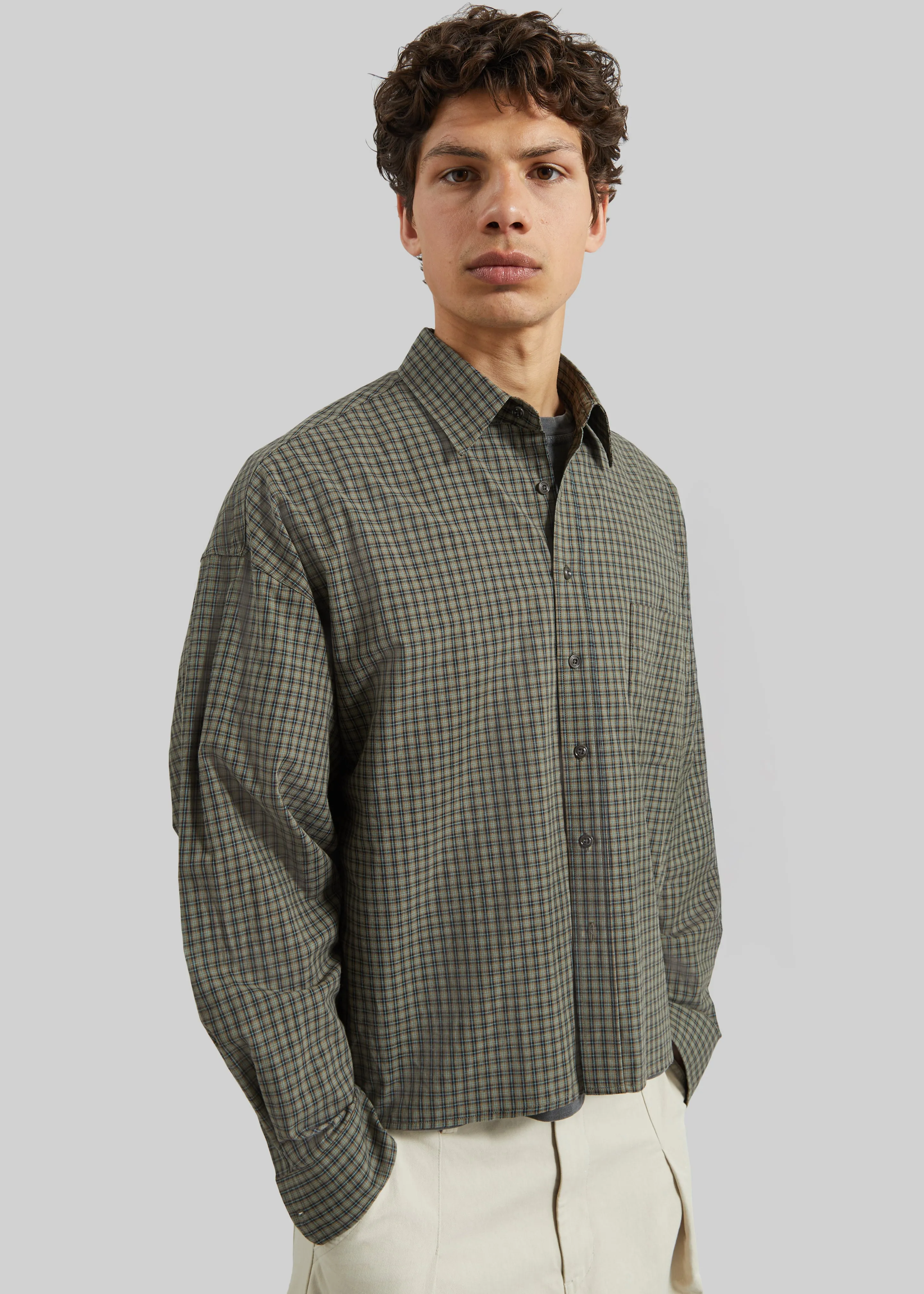 Bray Boxy Shirt - Olive Glen Plaid sold by Frankie Shop product image thumbnail 4