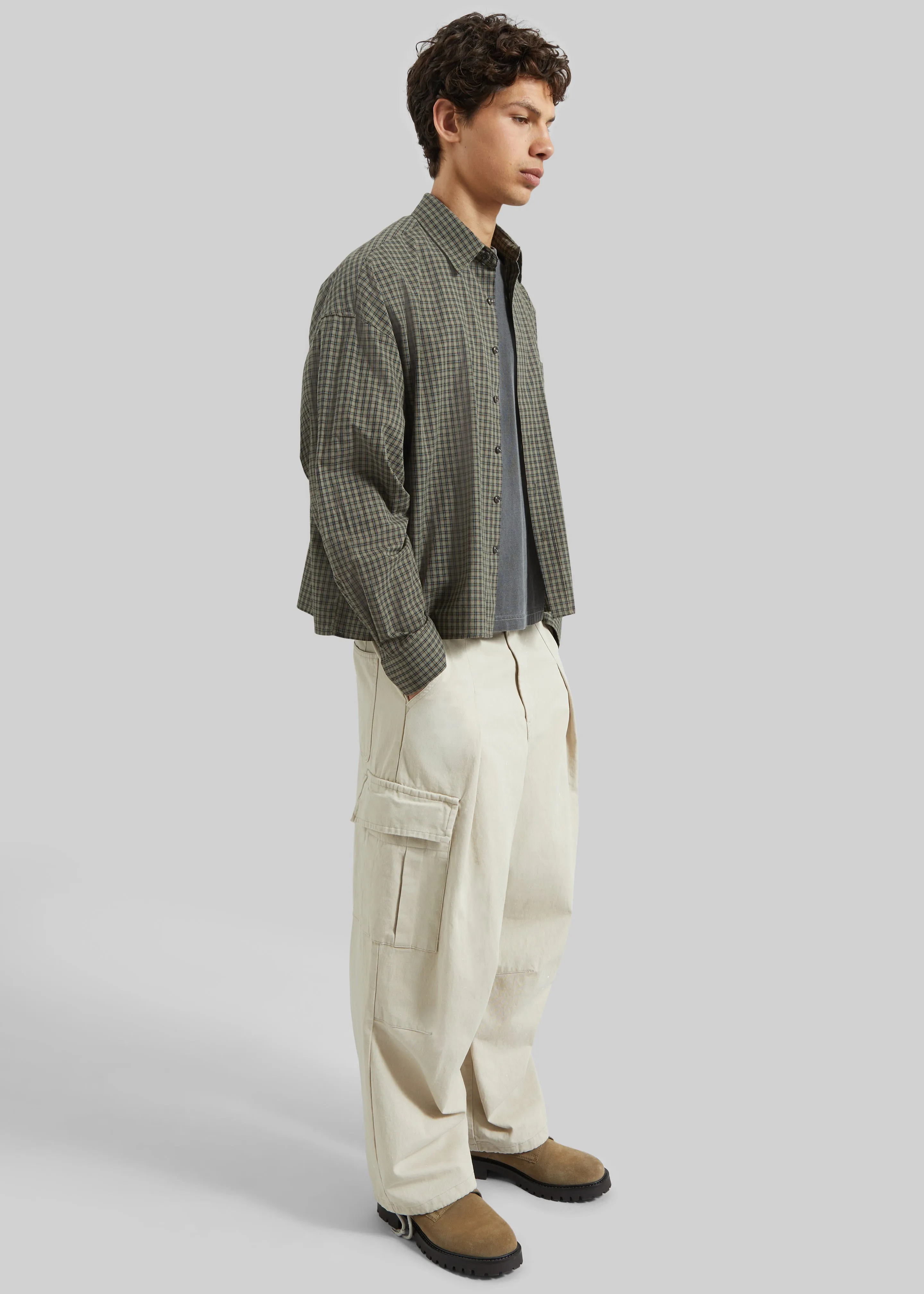 Bray Boxy Shirt - Olive Glen Plaid sold by Frankie Shop product image thumbnail 5