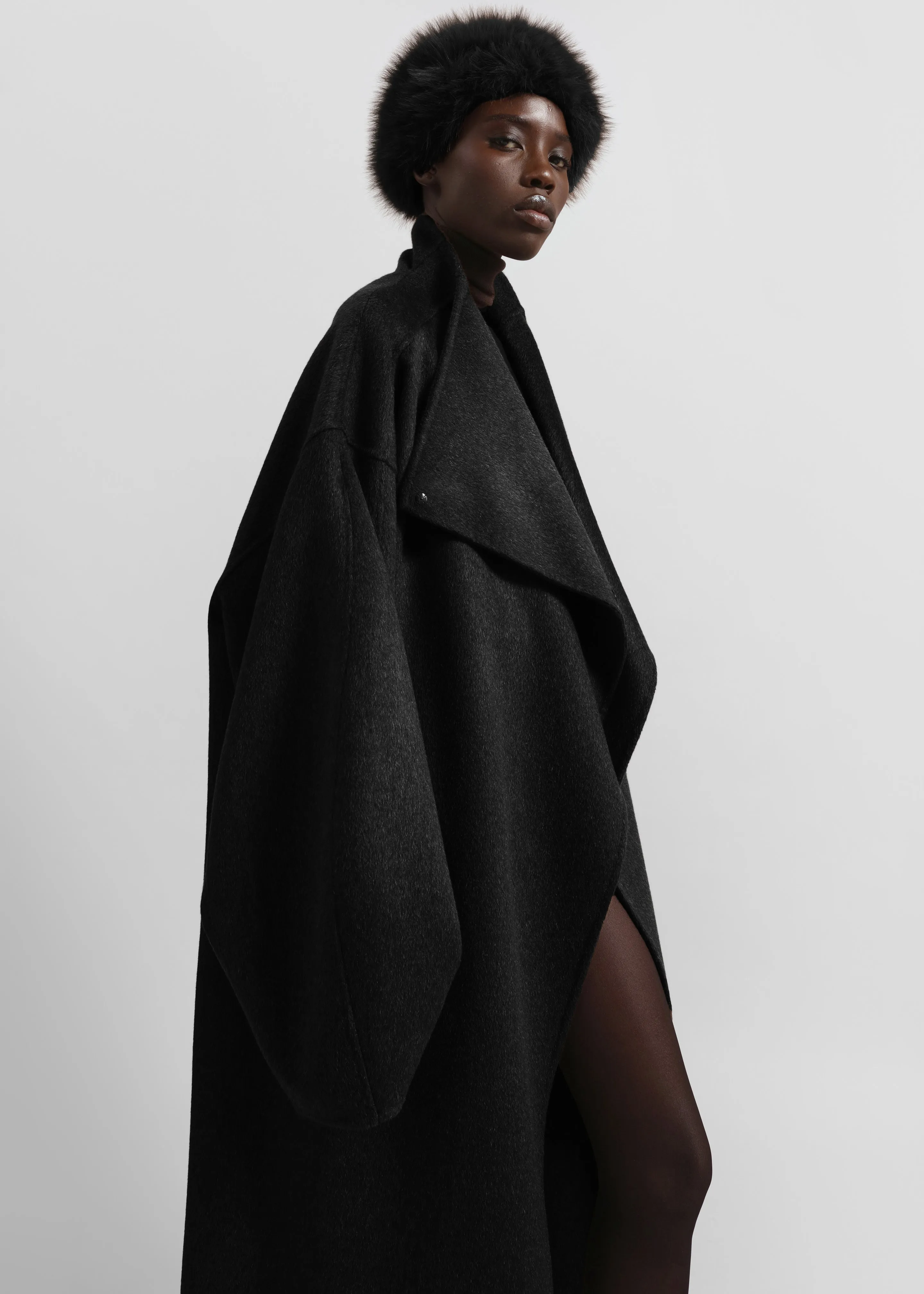 Leroy Funnel Neck Wool Coat - Black sold by Frankie Shop product image thumbnail 2