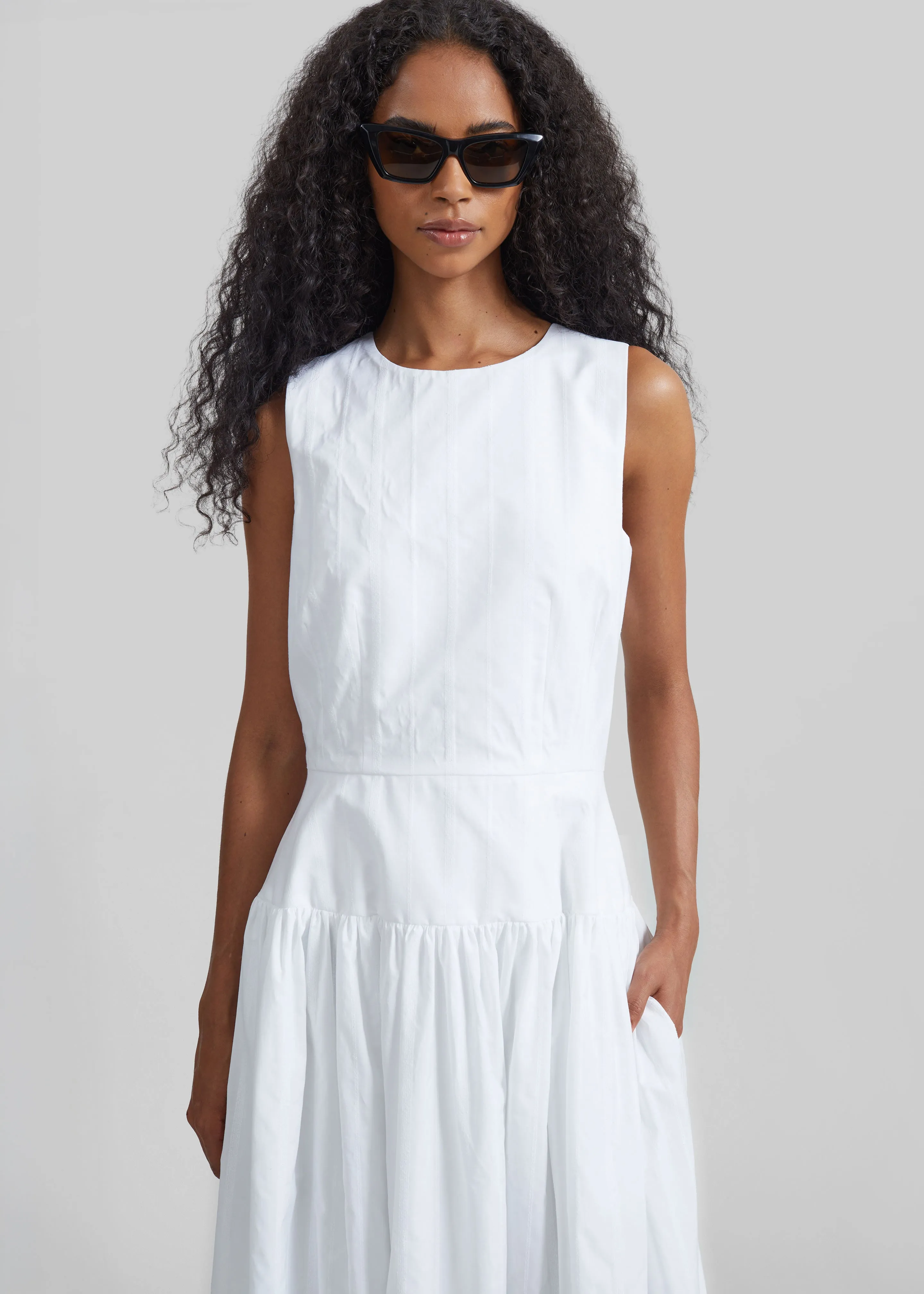 Loulou de Saison Ama Flared Dress - White sold by Frankie Shop product image thumbnail 2